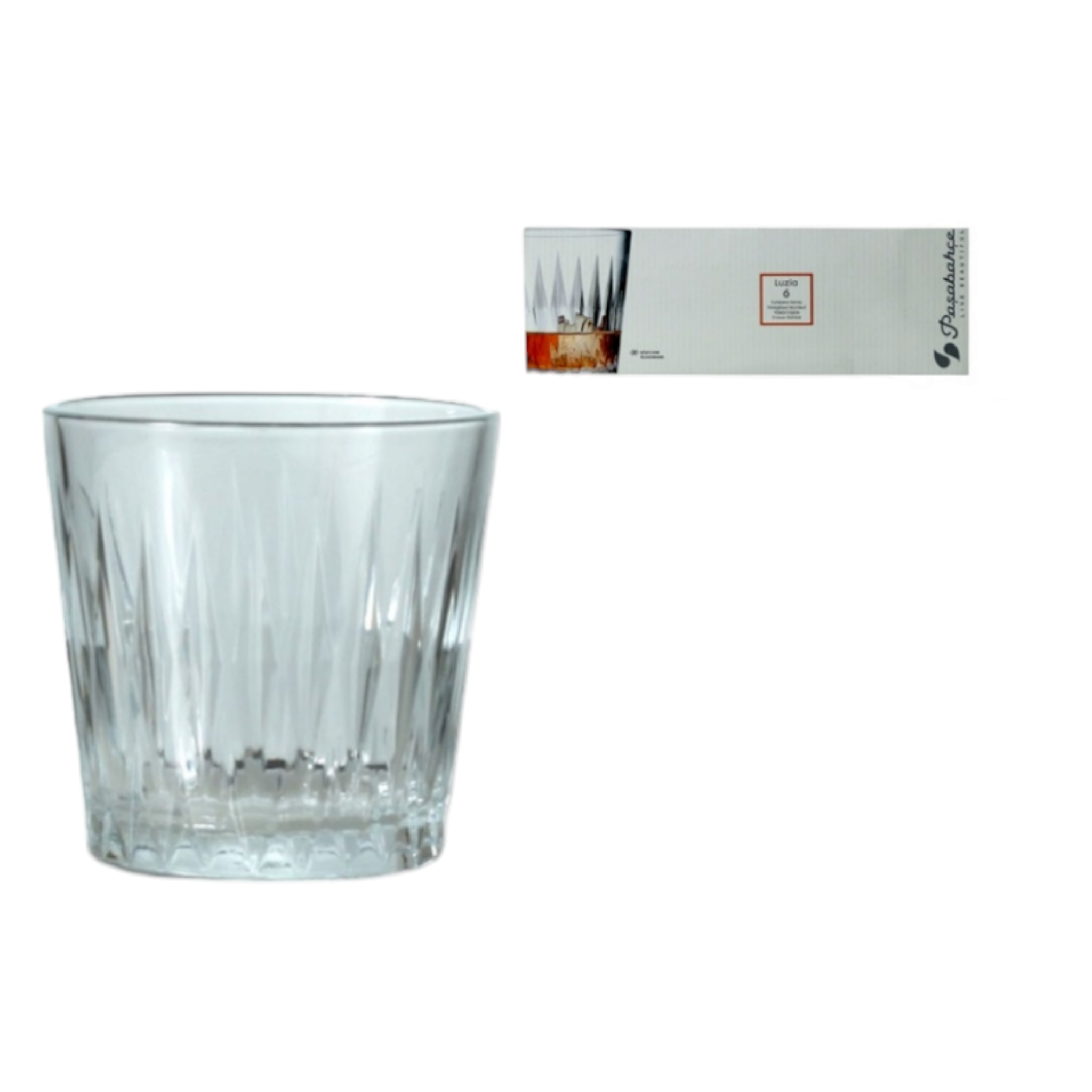 Pasabahce Luzia Water Glass Tumbler 300ml Whisky 6pack