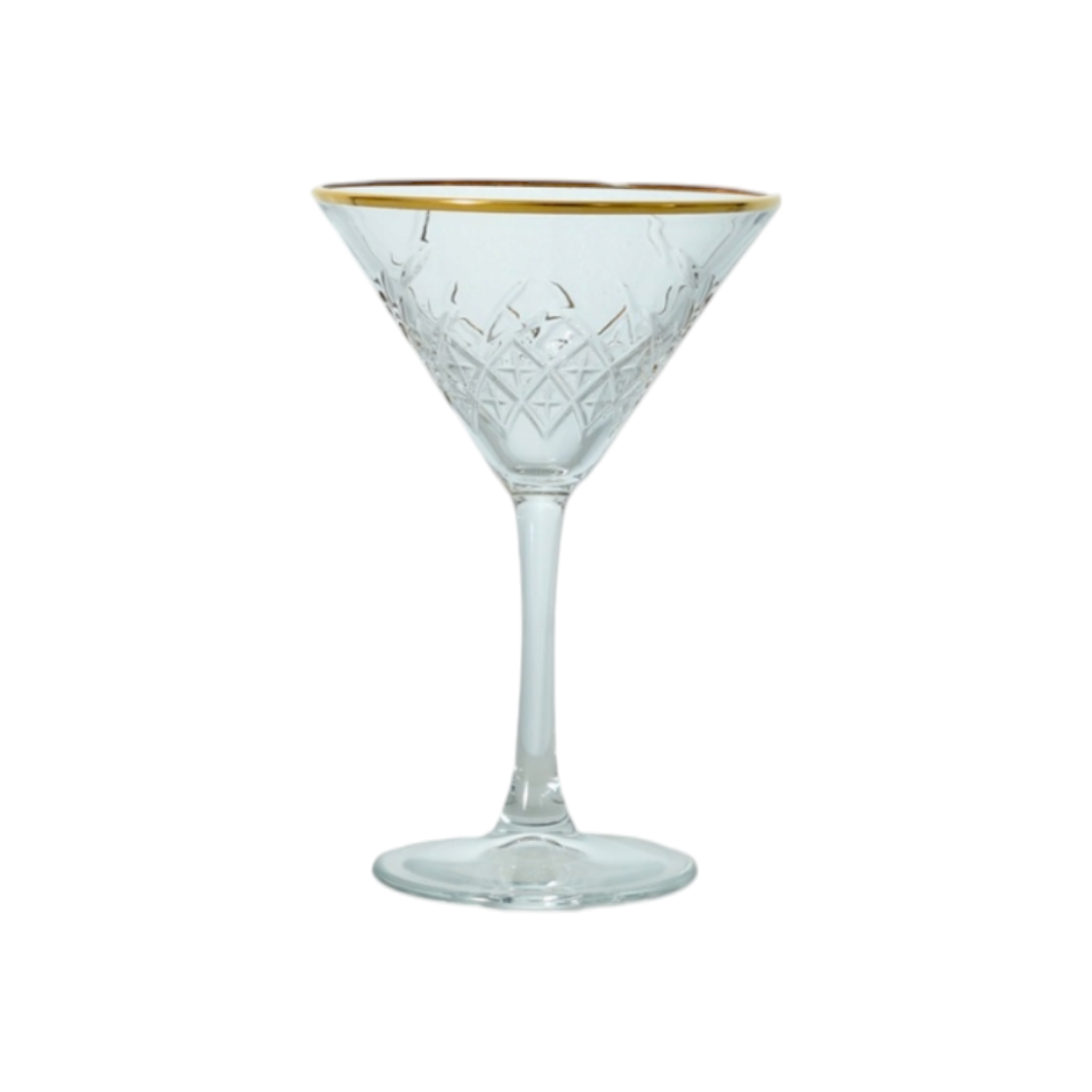 Pasabahce Timeless Stemmed Glass Tumbler with Gold Rim 230ml Martini 4pcs