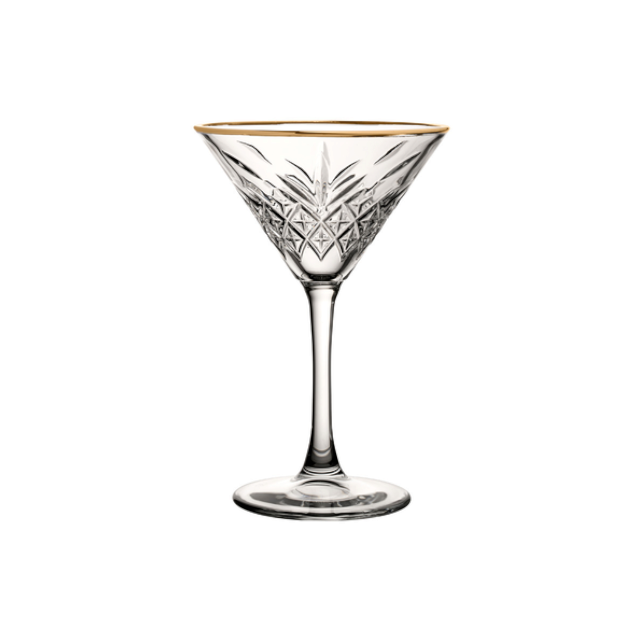 Pasabahce Timeless Stemmed Glass Tumbler with Gold Rim 230ml Martini 4pcs