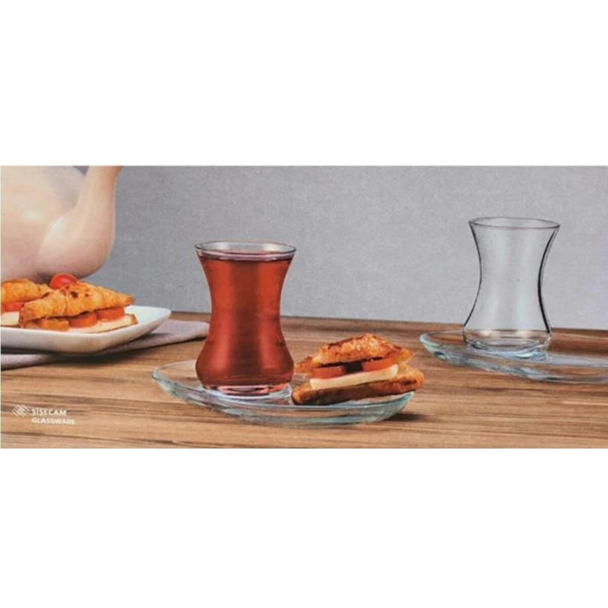 Pasabahce Incebelli Turkish Tea Cup & Saucer 125ml 4pc Set