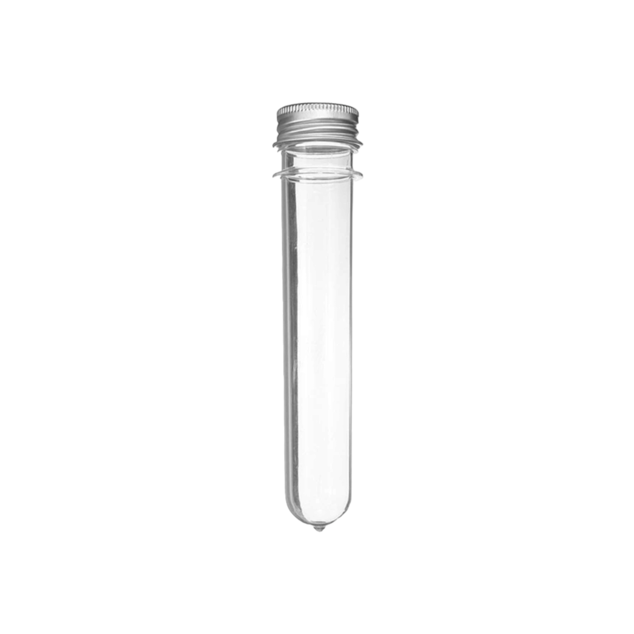 Plastic PET Test Tube - Vials Container Bottle Tube Shape with Silver Lid