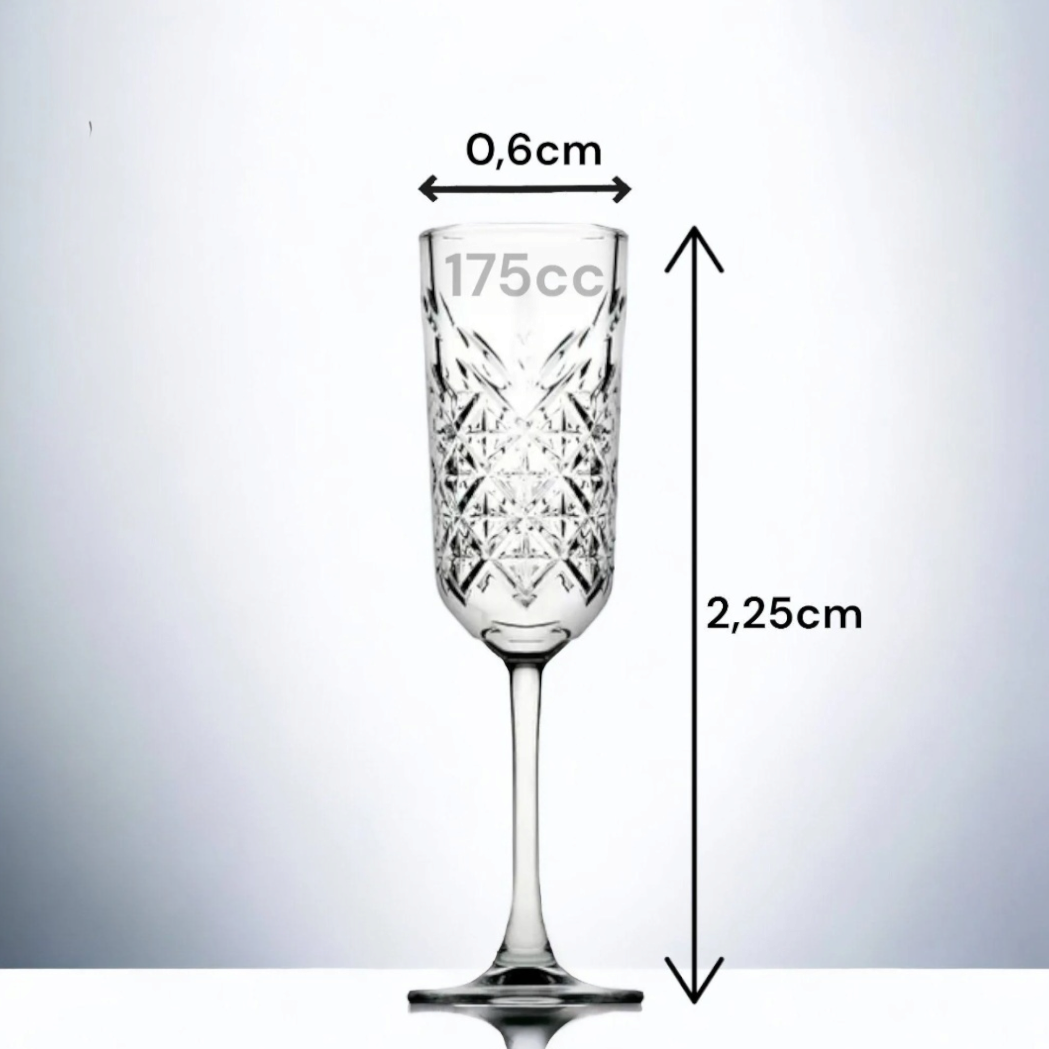 Pasabahce Timeless Glass Tumbler Stemmed 175ml Champagne with Gold Rim 4pcs