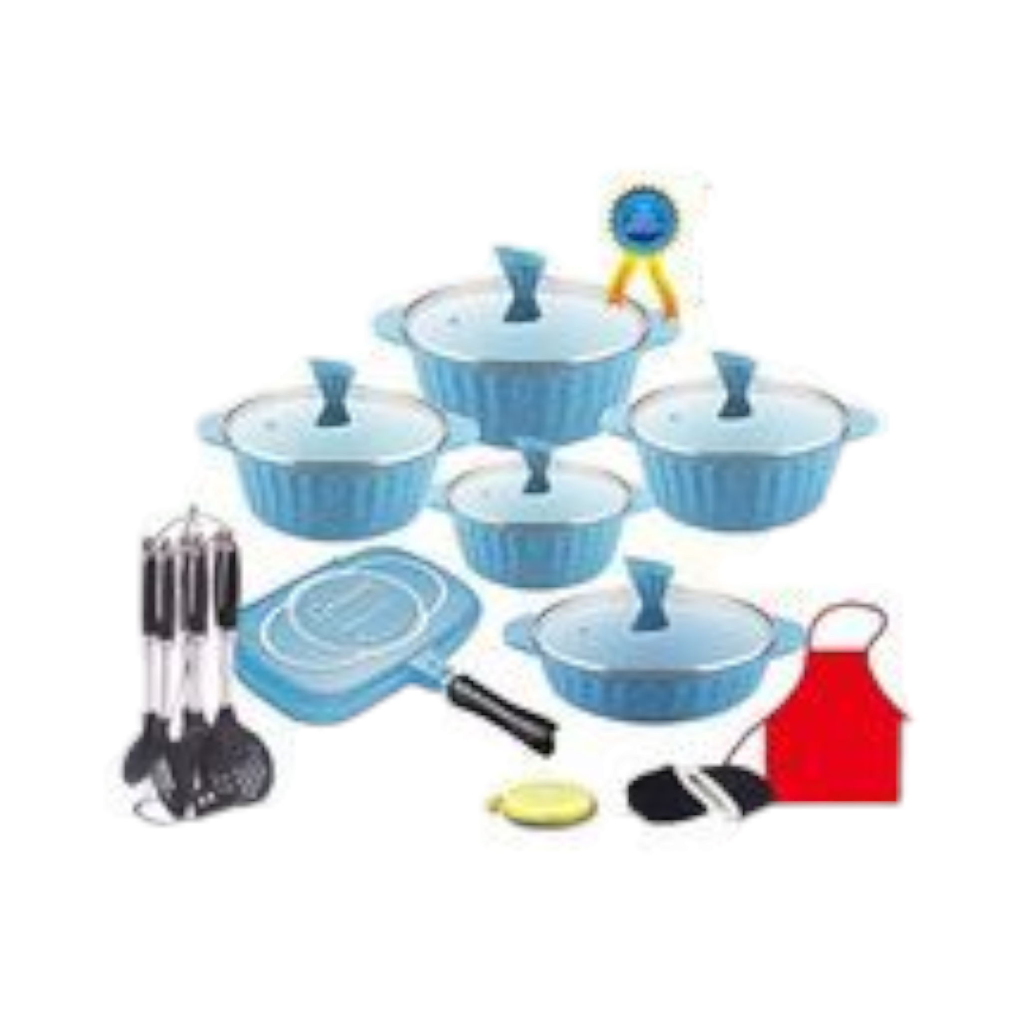 Dessinl Dinnerware 21pc Pot set Baby Blue