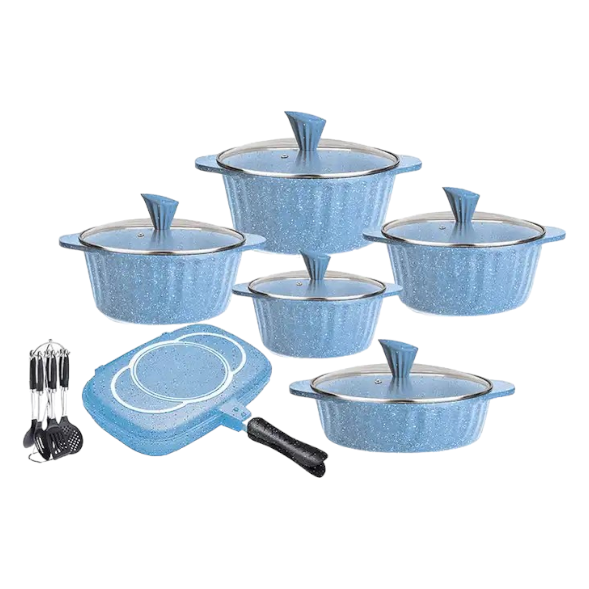 Dessinl Dinnerware 21pc Pot set Baby Blue