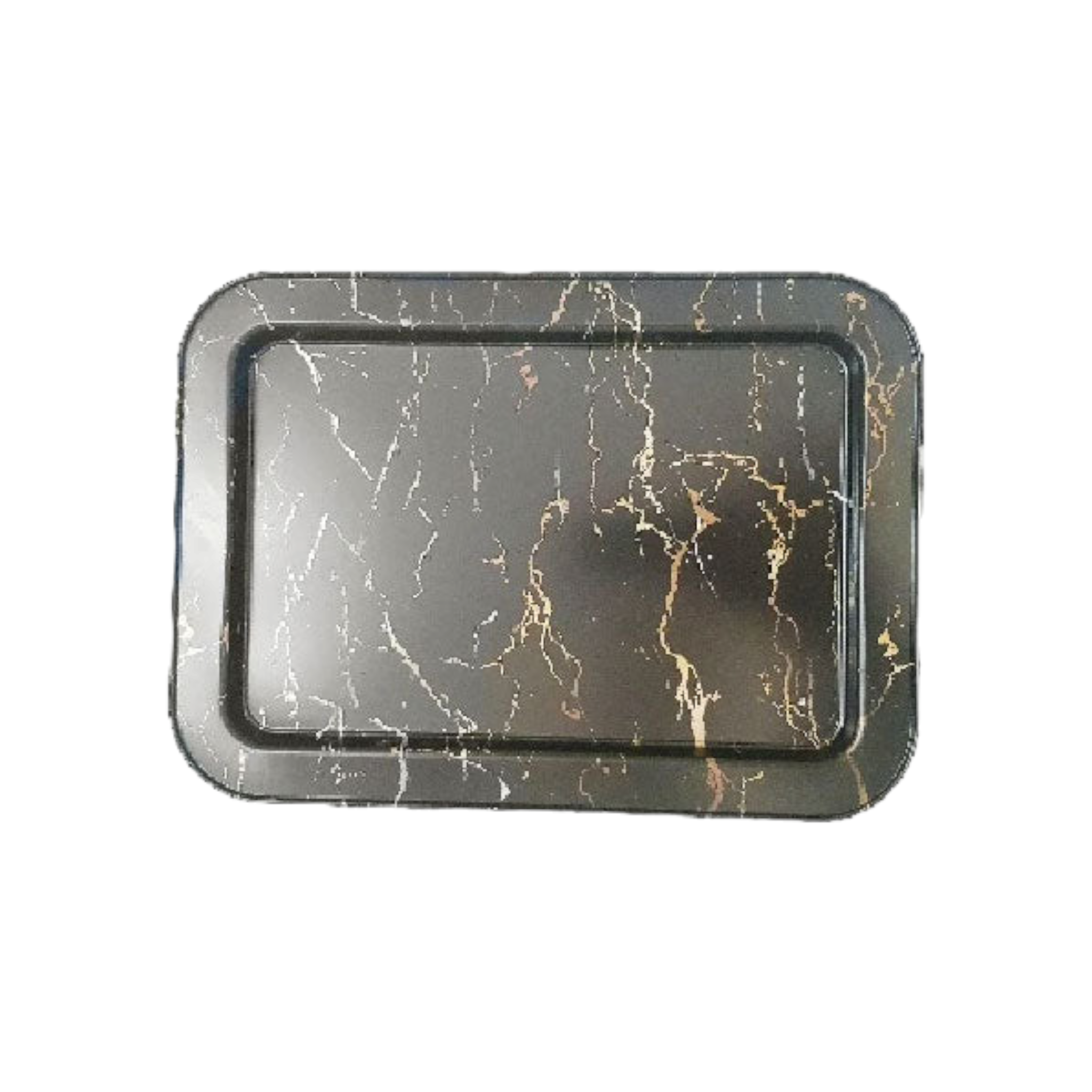 Continental Homeware Serving Tray Black Marble Print White Ch612