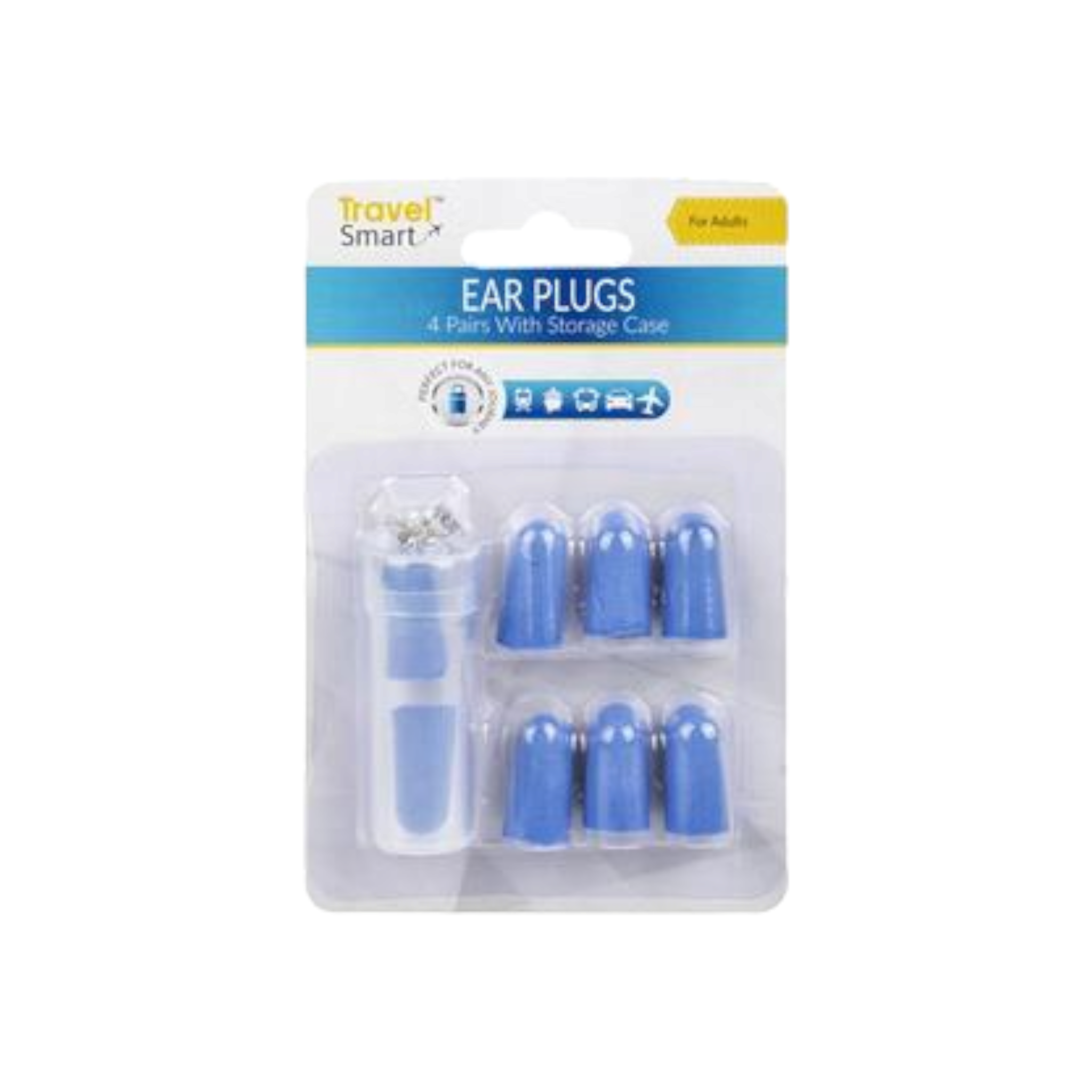 Travel Ear Plug Set 4 with Plastic Case
