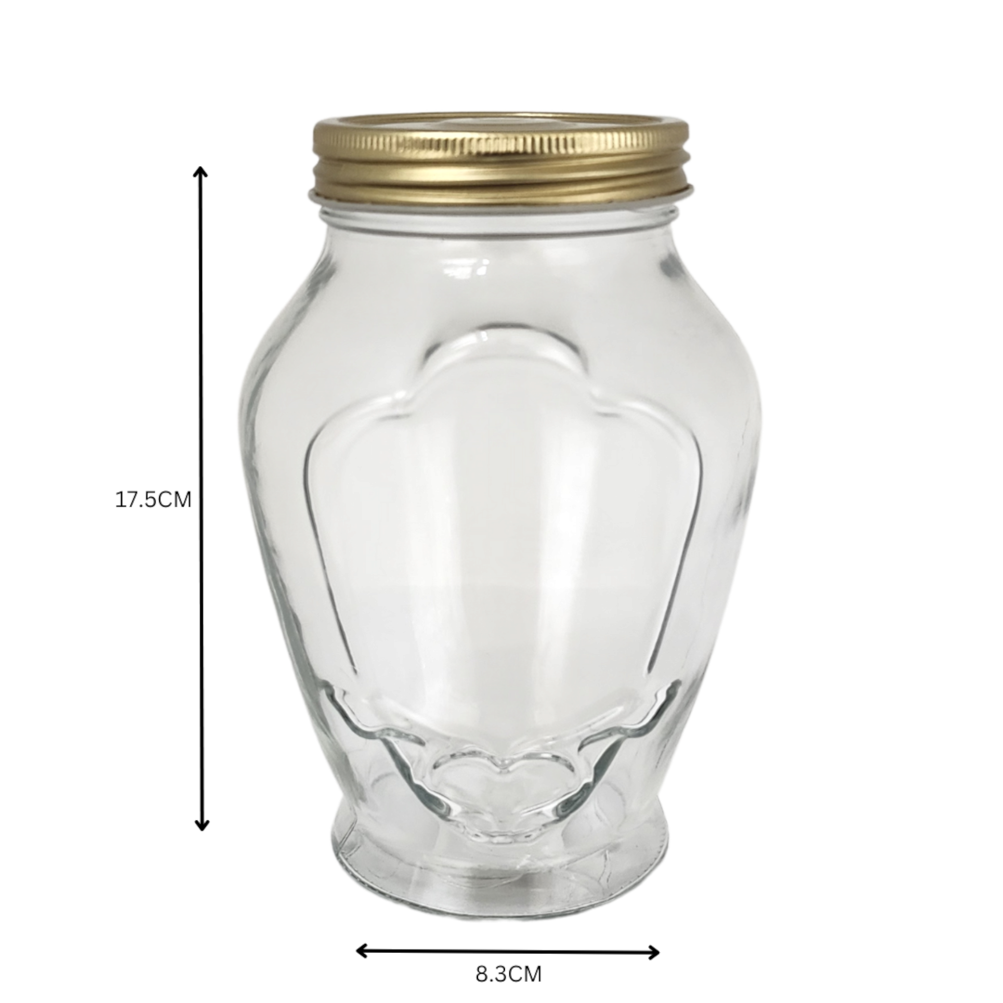 Glass Canister Jar 1L with Gold Lid SGN1361
