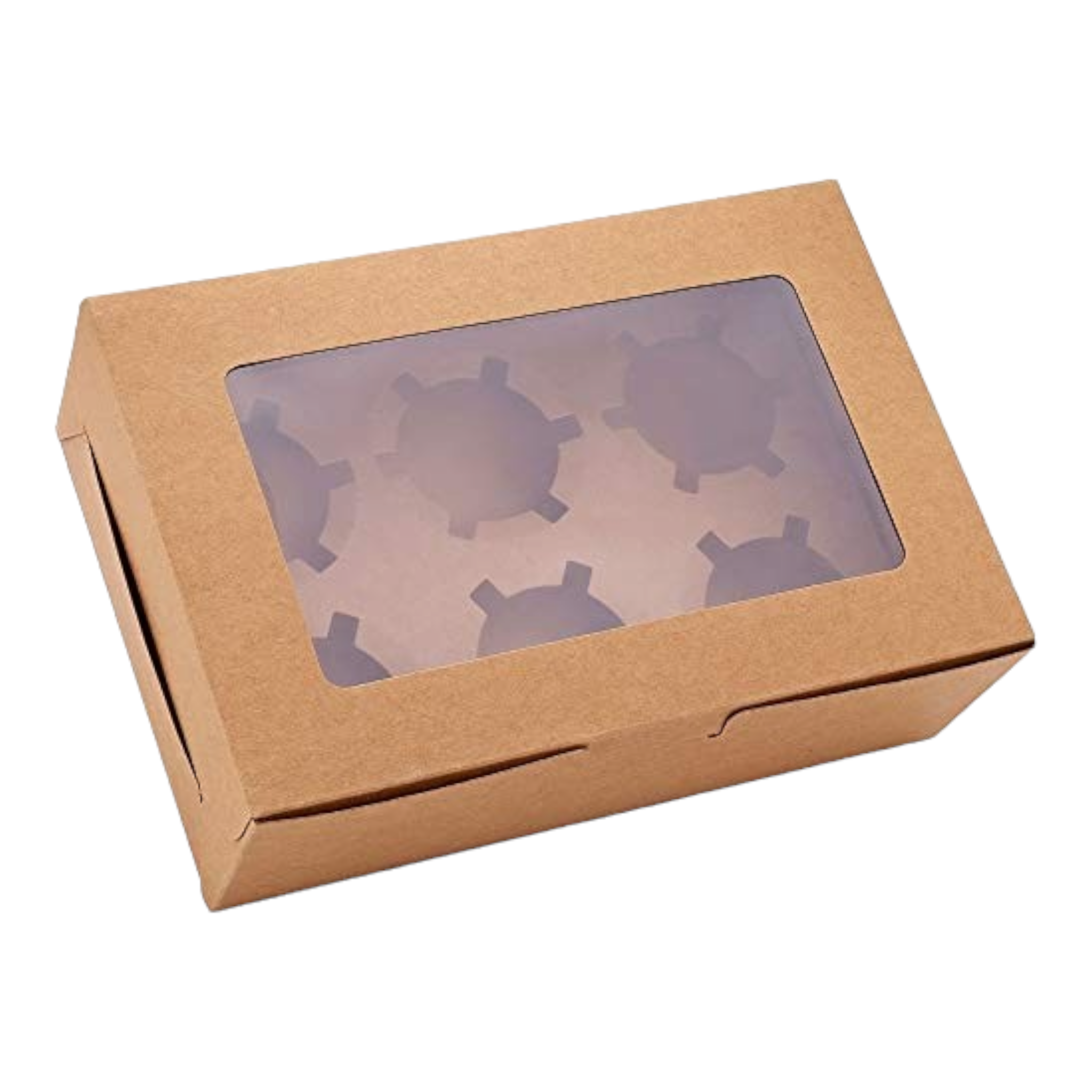 Kraft Paper Cupcake Brown Folding Gift Box 11.5x7x3.5cm