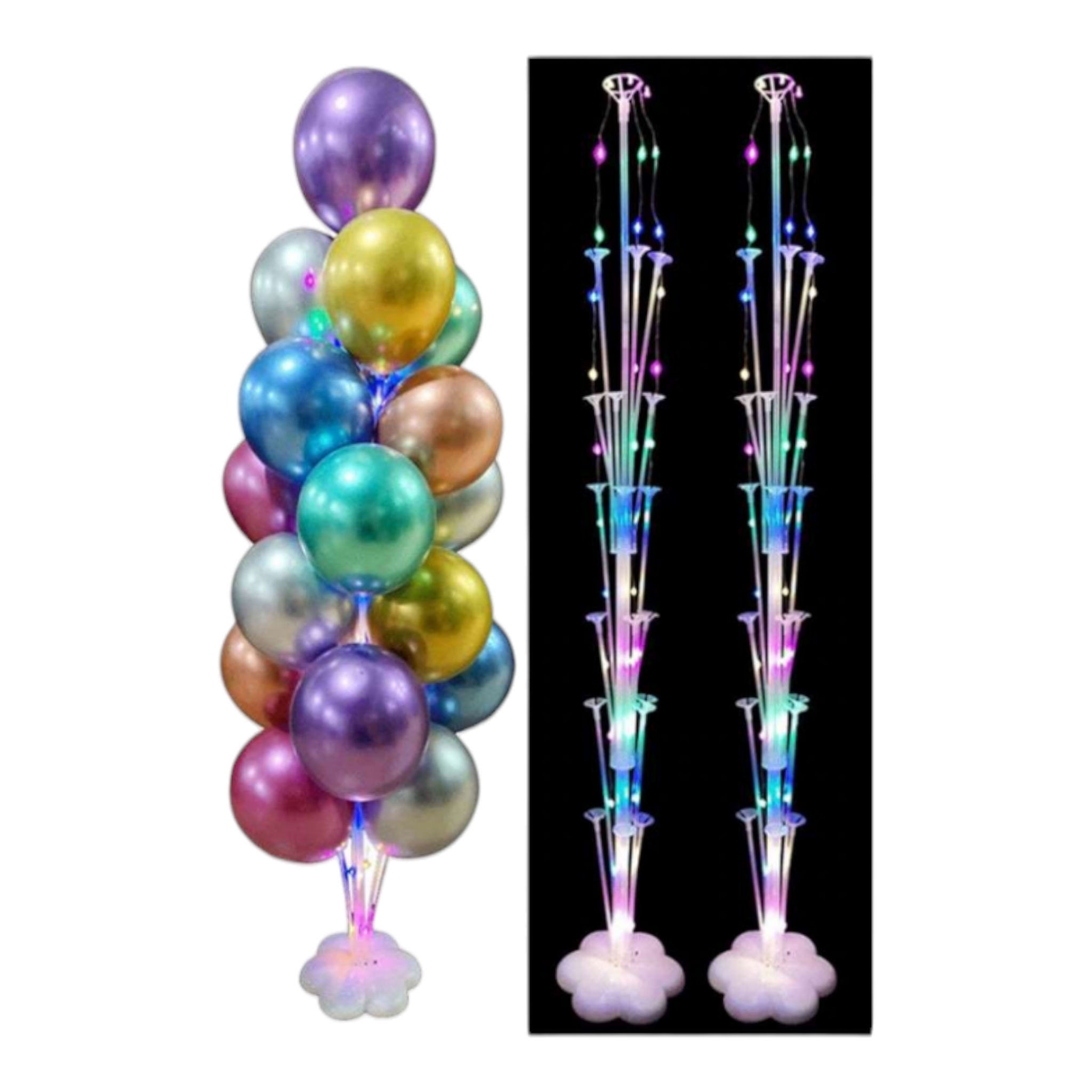 Balloon LED Column Stand 70cm 7-Cups and Base Set