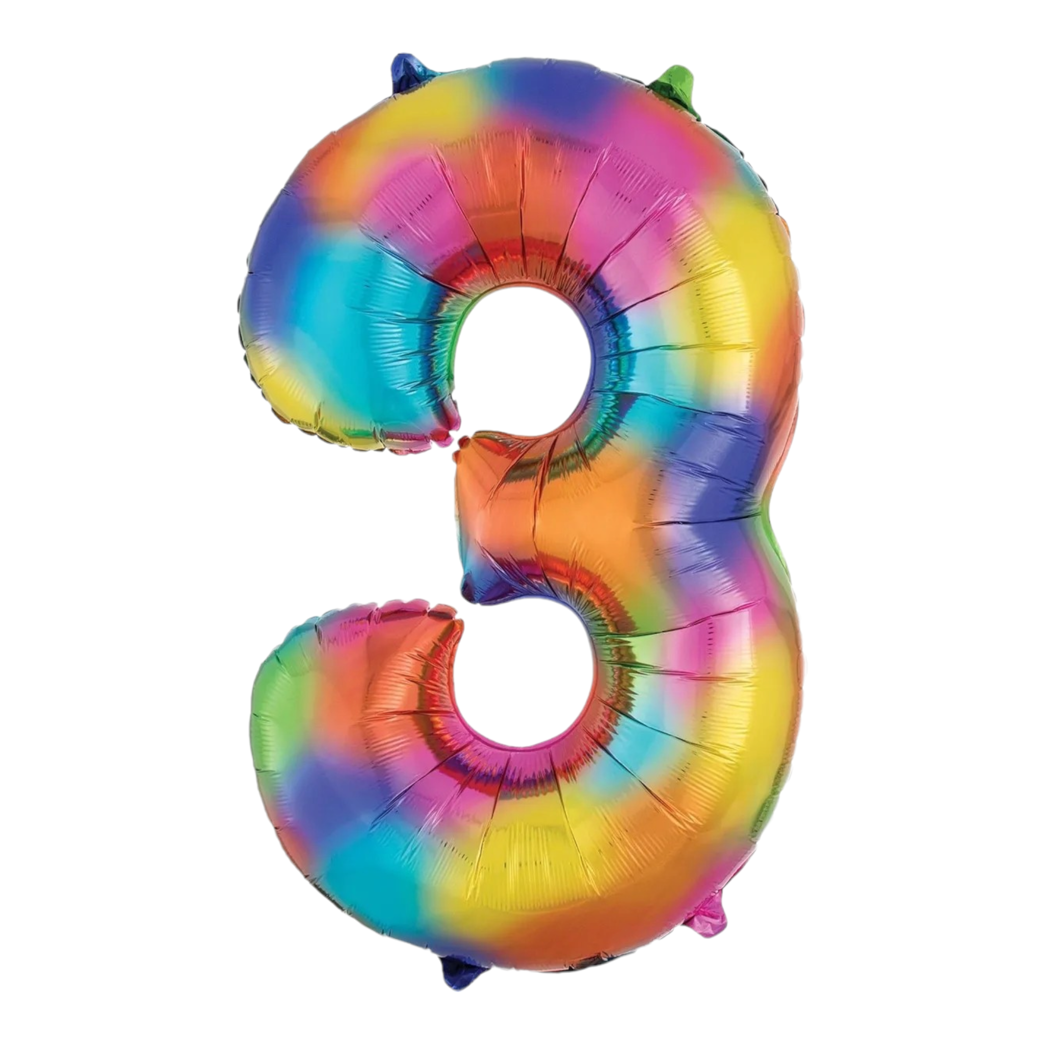 Party Rainbow Splash Multicoloured Large Number Foil Balloons 40inch 100cm