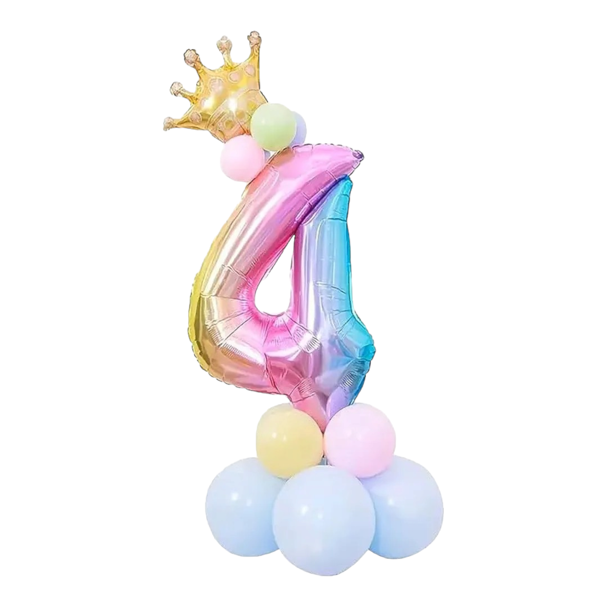 Party Rainbow Splash Multicoloured Large Number Foil Balloons 40inch 100cm 14pc Set