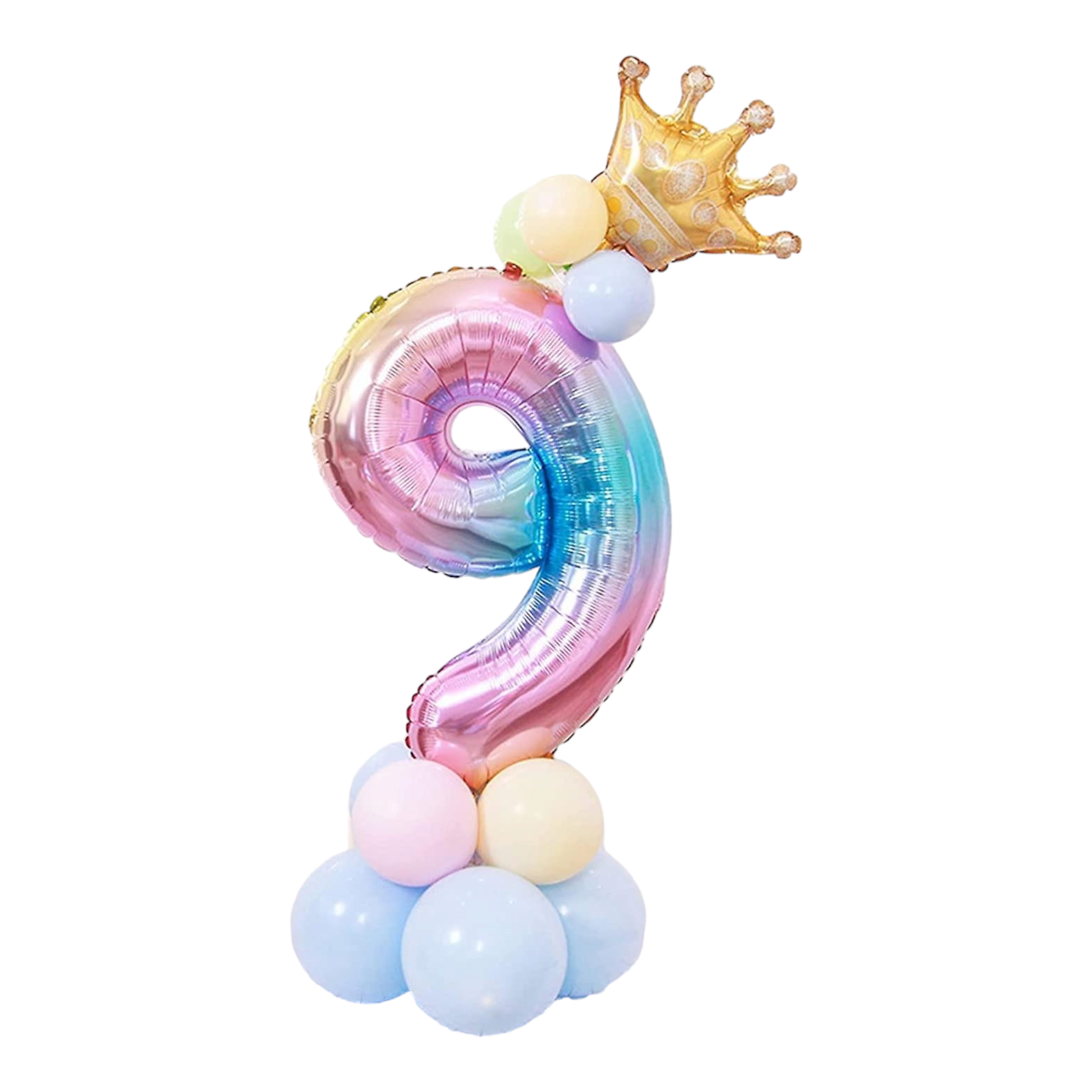 Party Rainbow Splash Multicoloured Large Number Foil Balloons 40inch 100cm 14pc Set