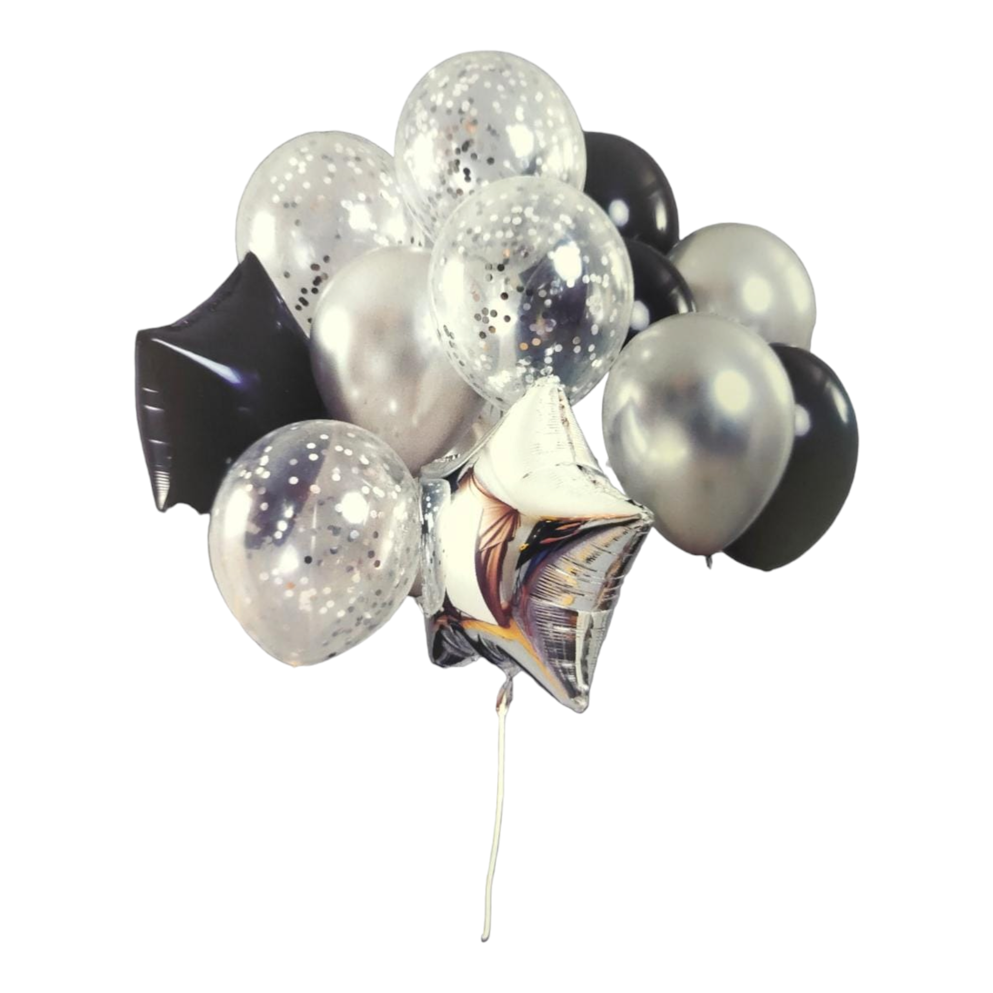 Party Latex Balloon Silver & Black 13pc Set