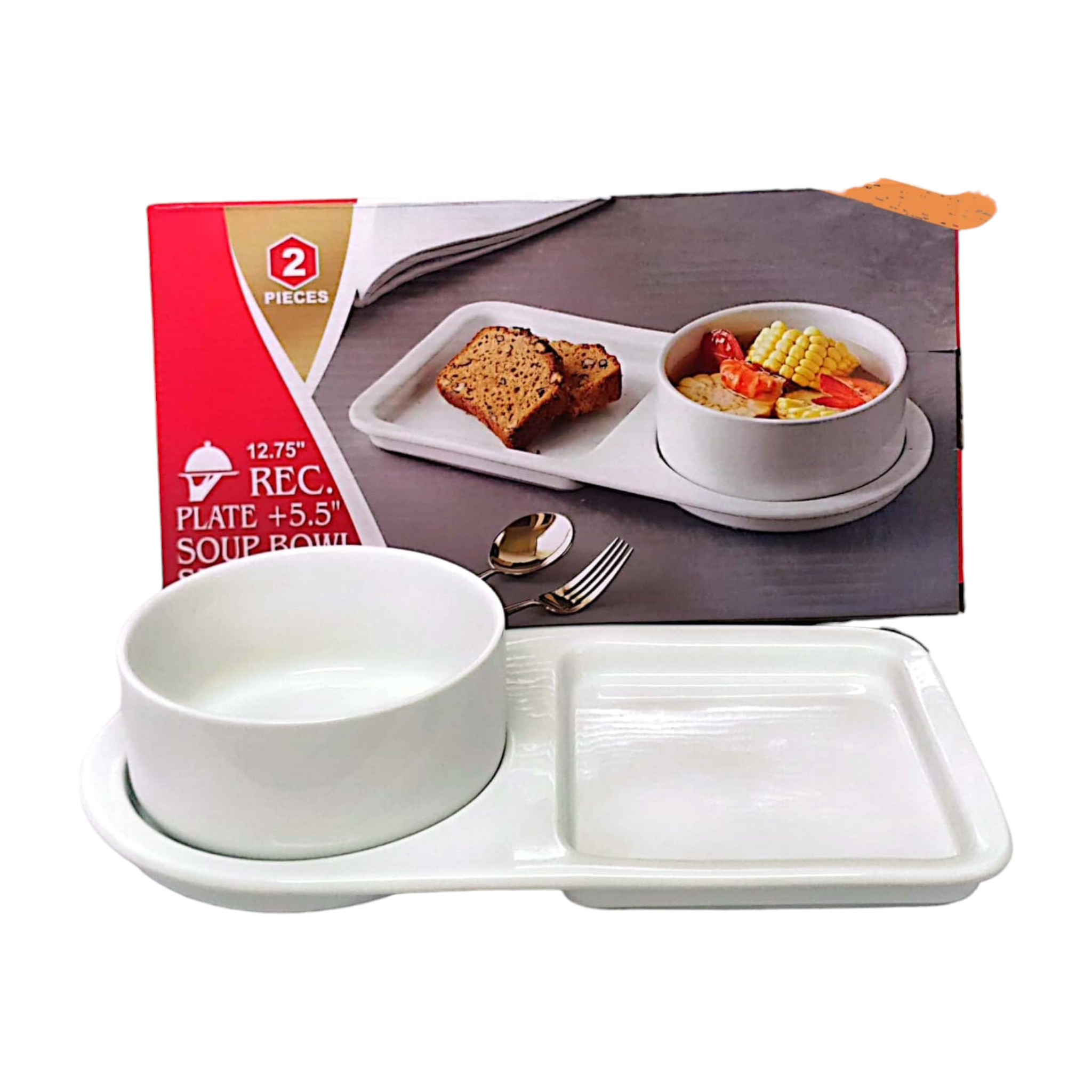 Ceramic Soup and Sandwich Plate White 12.5Inch