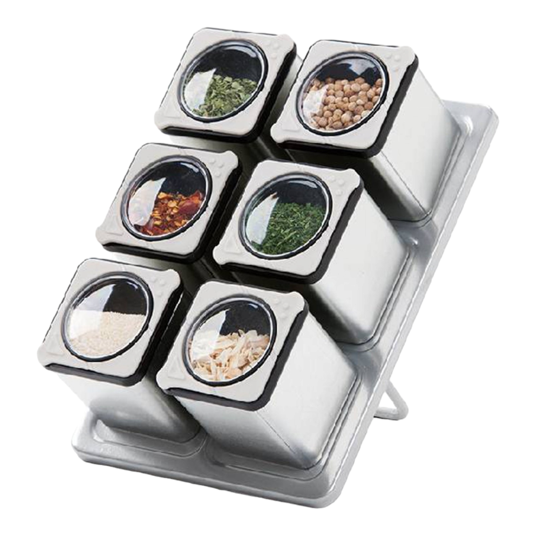 Aqua Spice Rack Tin 6-Jar 25025