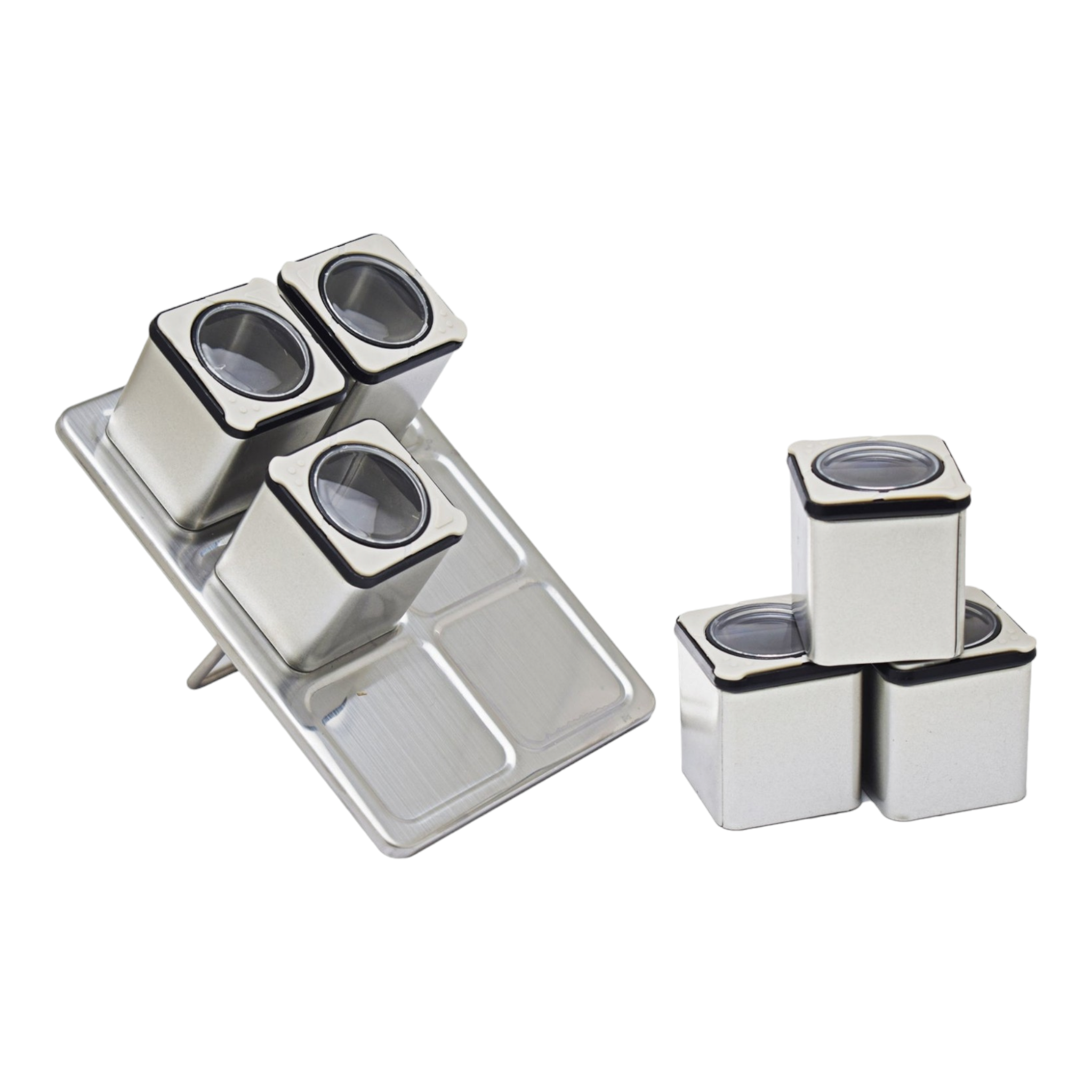 Aqua Spice Rack Tin 6-Jar 25025