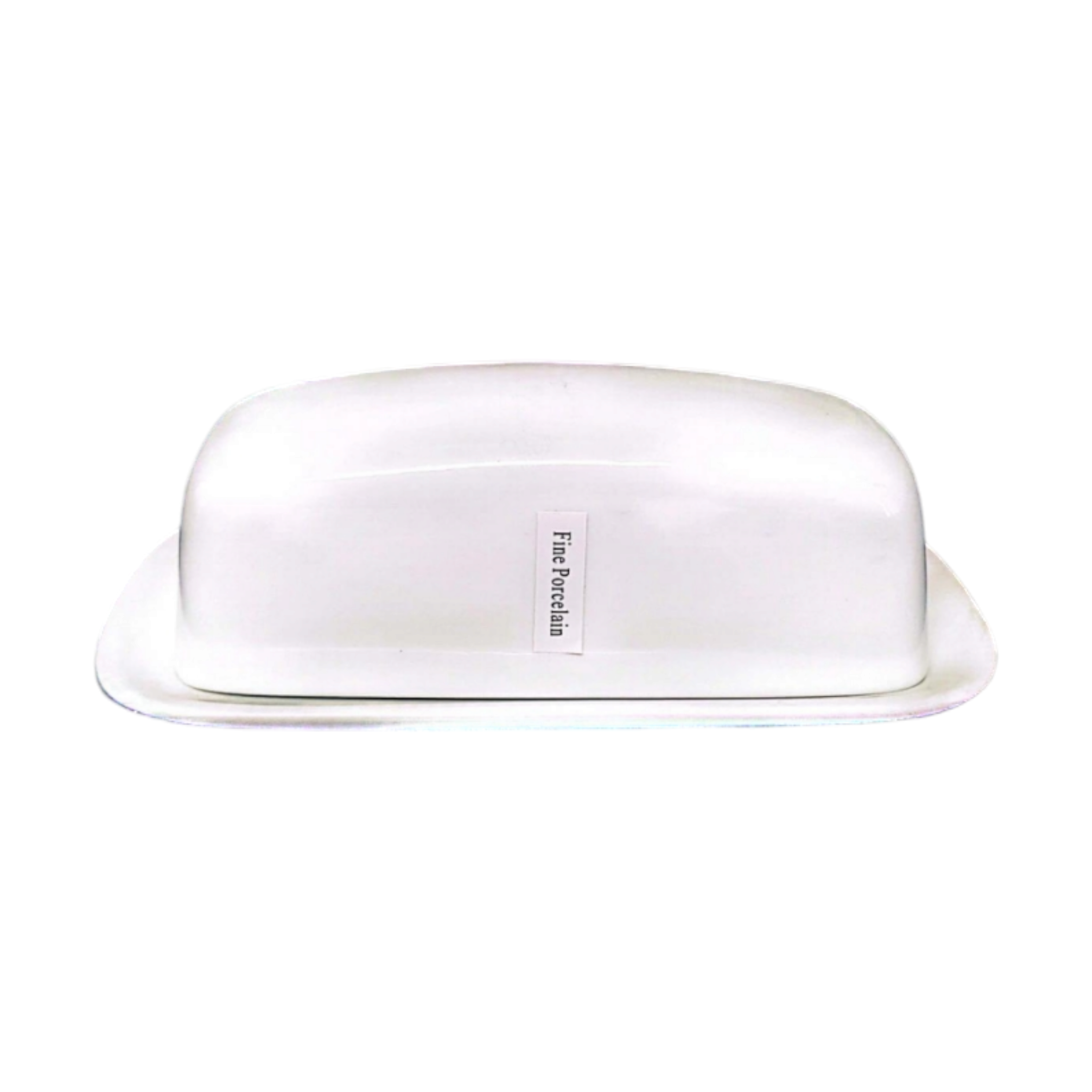 Fine Porcelain White Butter Dish with Cover 8inch