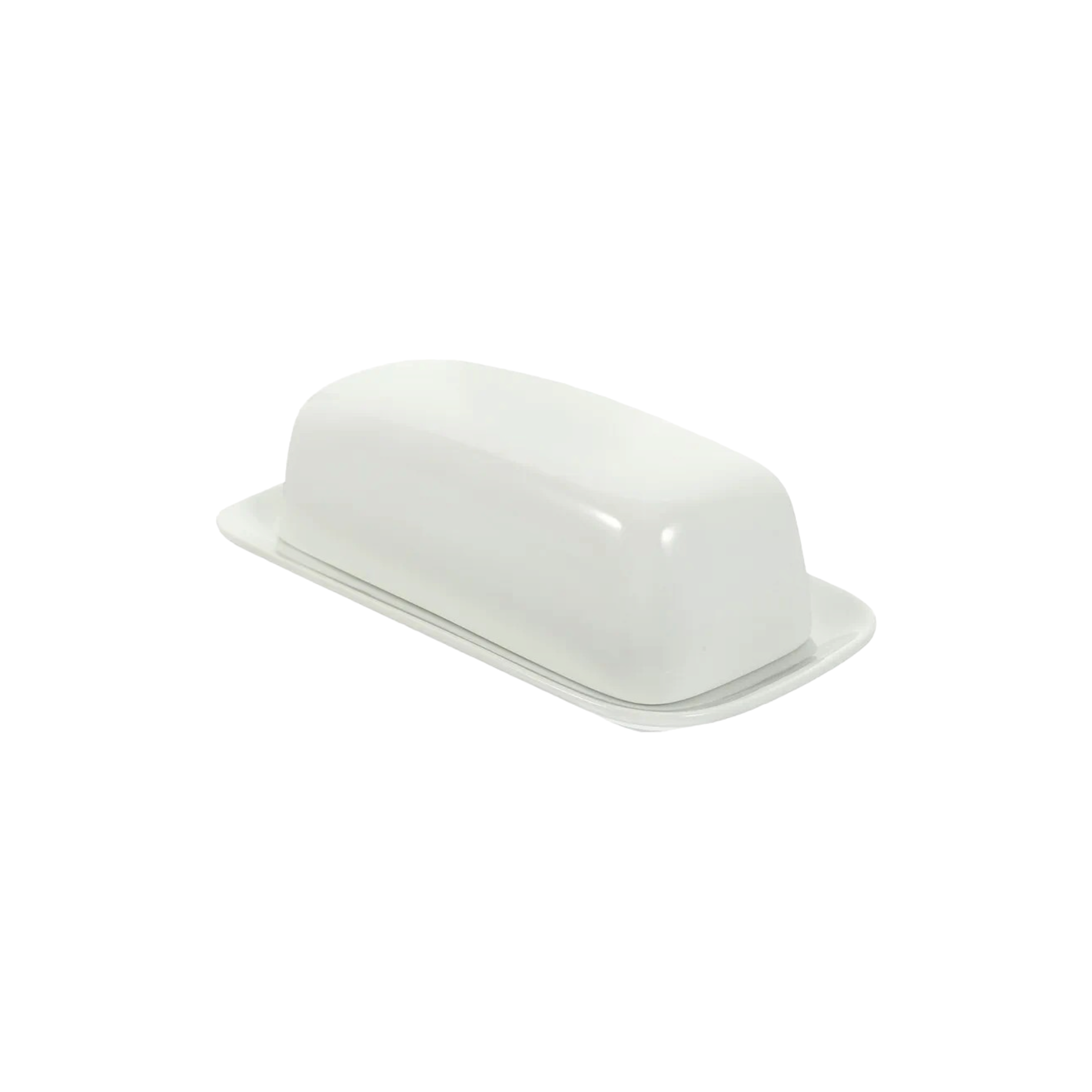 Fine Porcelain White Butter Dish with Cover 8inch