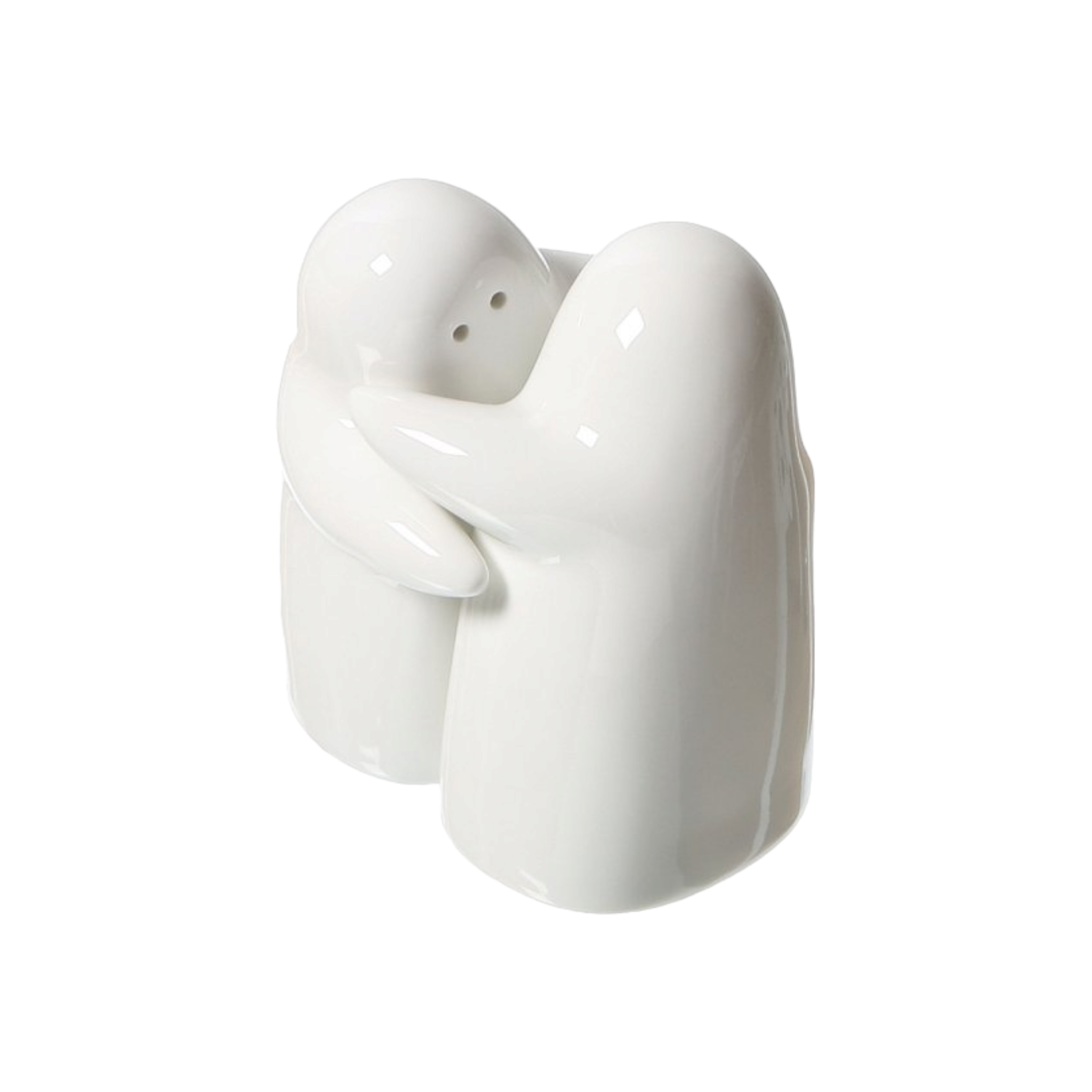 Ceramic Hugging White Salt and Paper Shaker