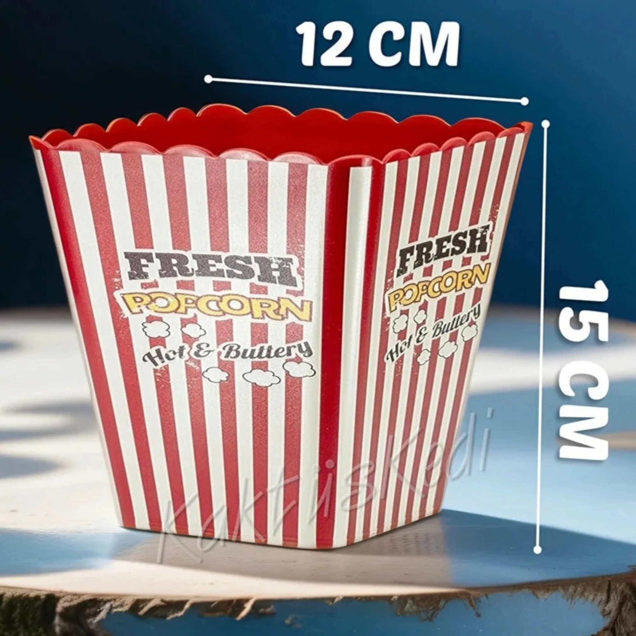 Tuffex Plastic Popcorn Bucket Square 12x15cm