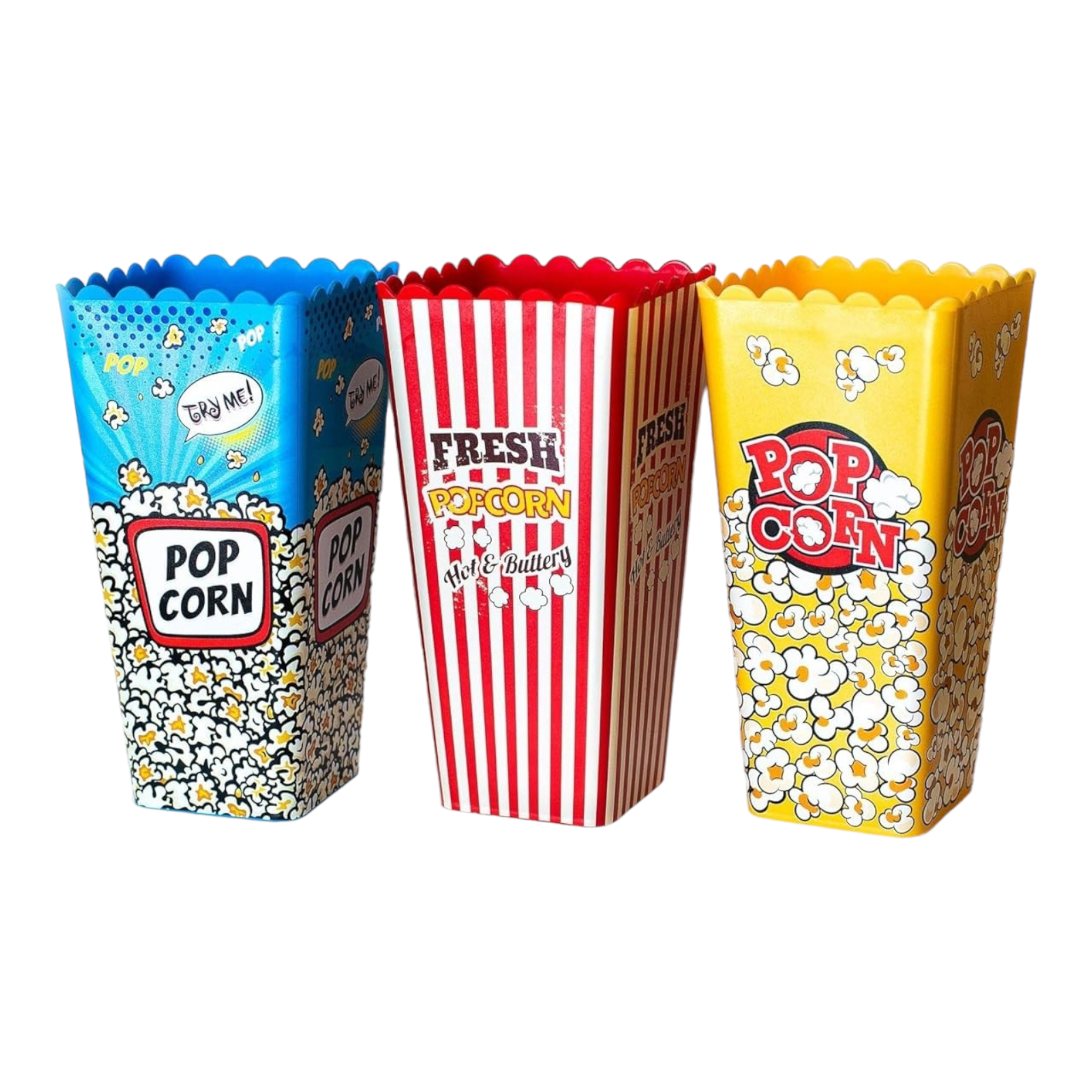 Tuffex Plastic Popcorn Bucket Square 12x15cm