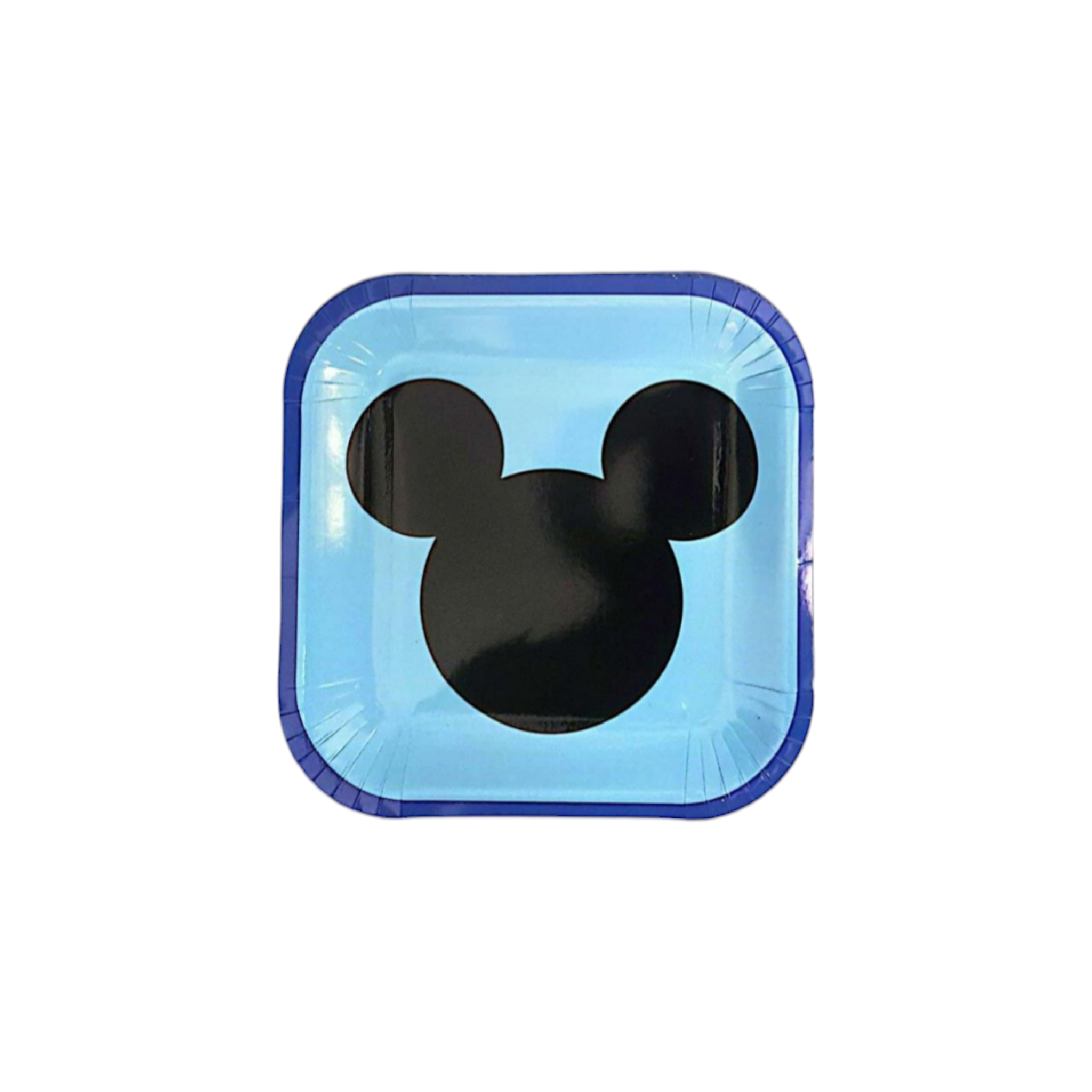 Disney Mickey Party Square Plate Blue 7nch 10pack