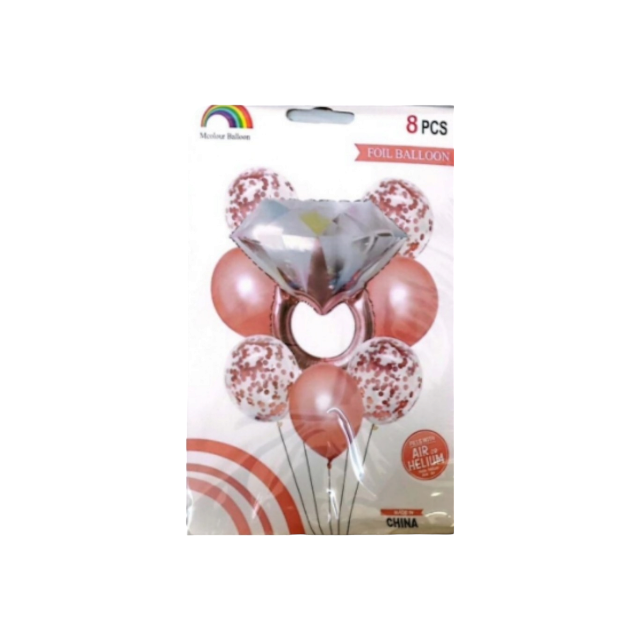 Diamond Ring Foil Balloon 8pc Set ZY-2140