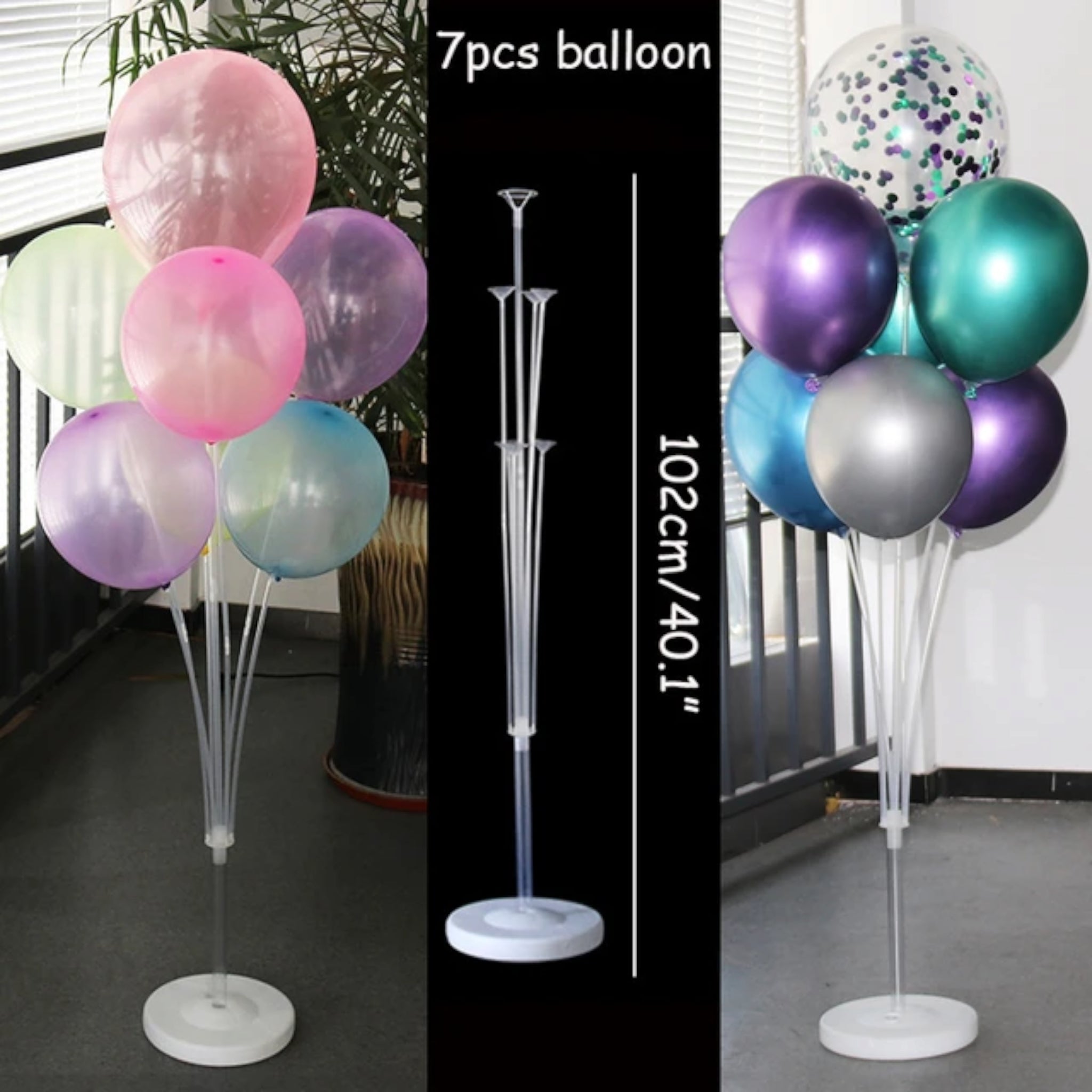 Balloon Column Stand 7-Cups Set 100cm with Water Base