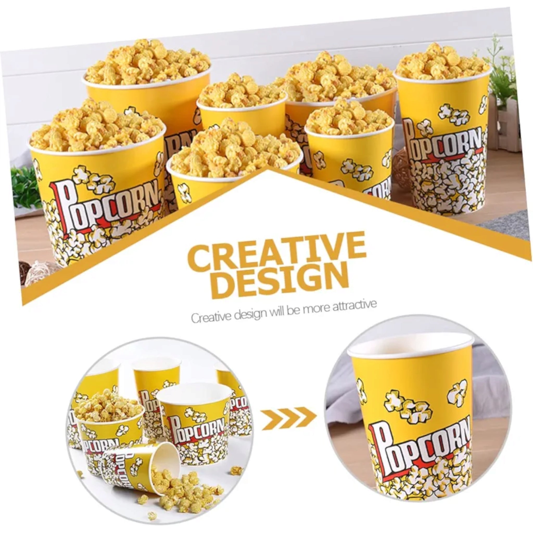 Retro Popcorn Bucket Plastic 14x12cm