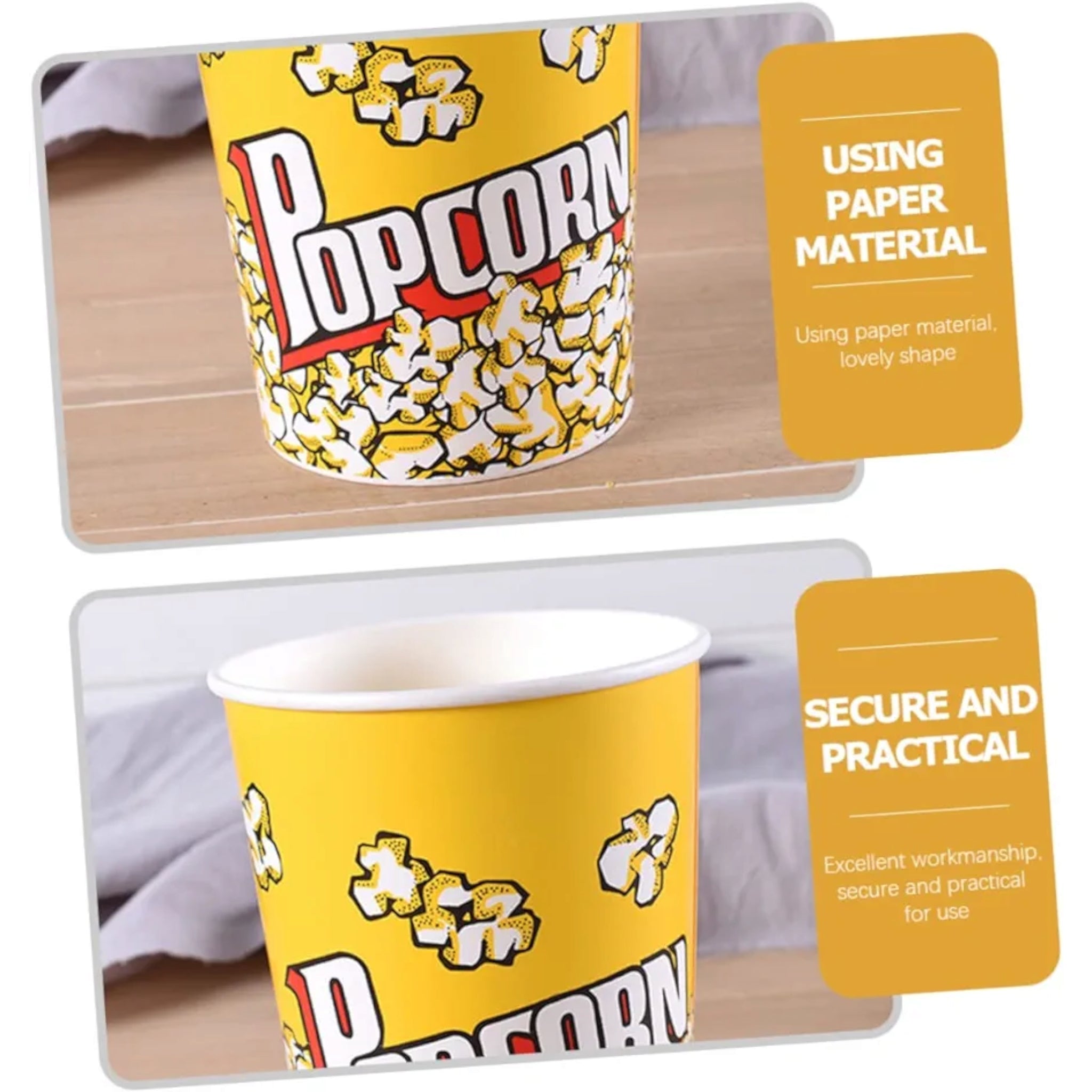 Retro Popcorn Bucket Plastic 14x12cm