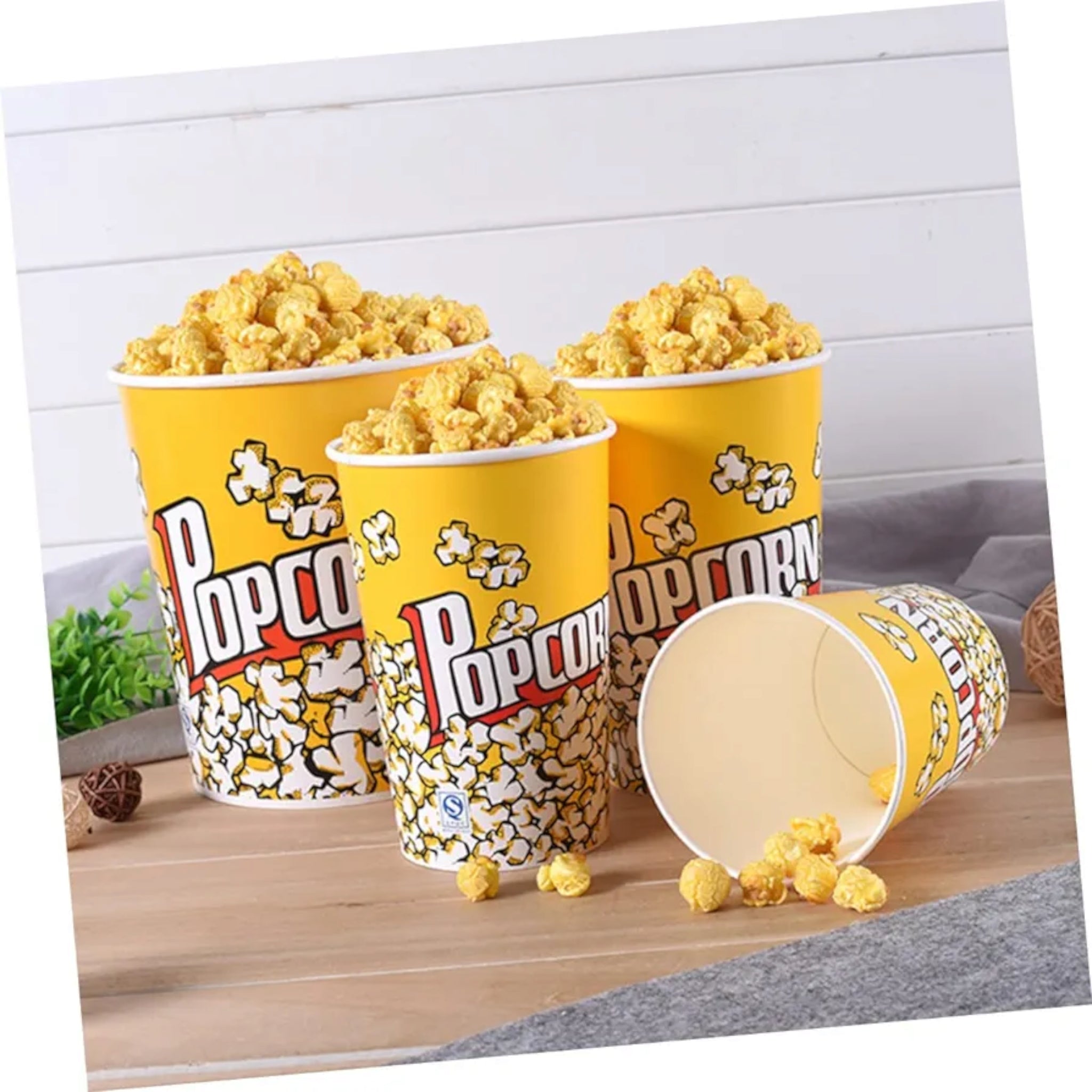 Retro Popcorn Bucket Plastic 14x12cm