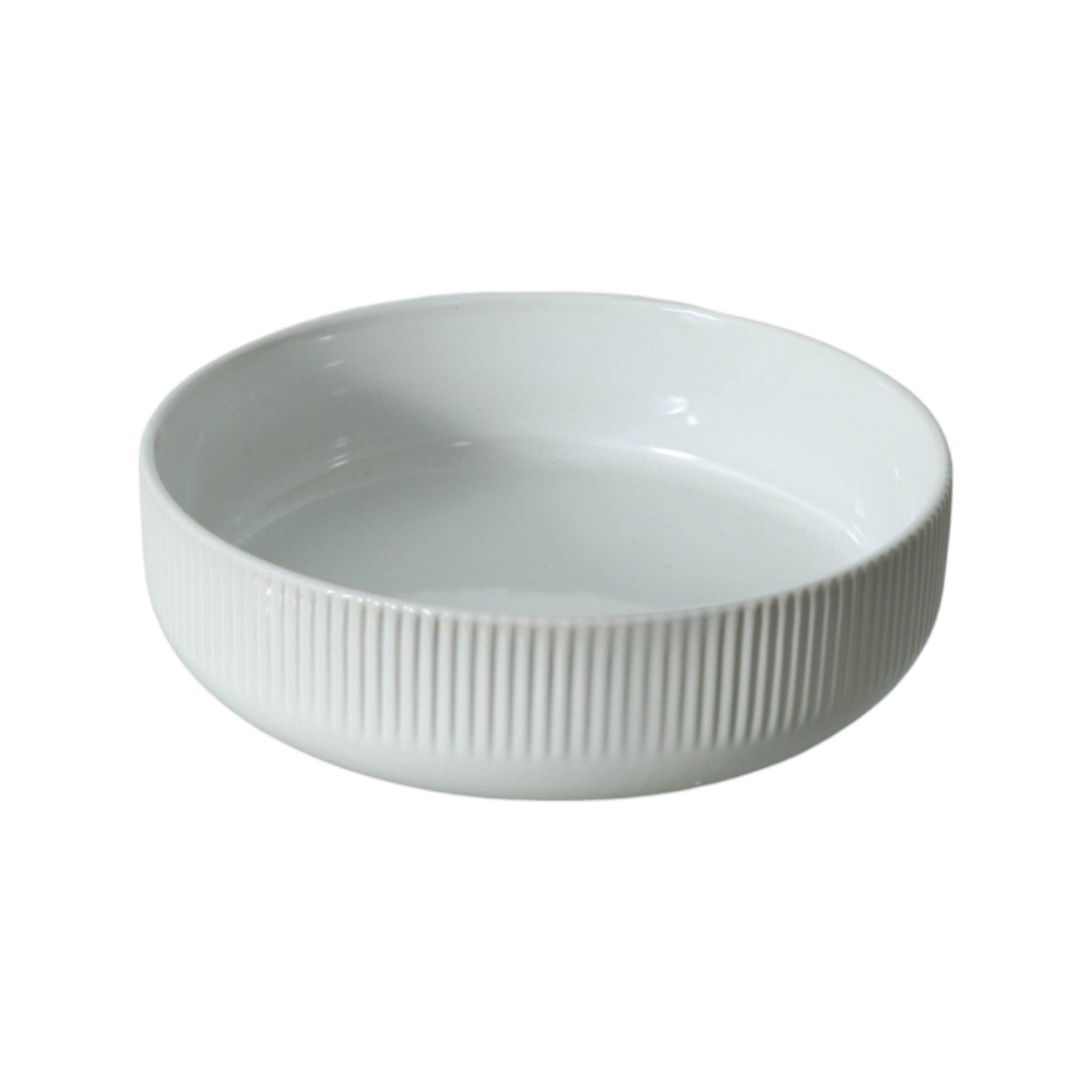 Ceramic Rib Cereal Bowl White 17.5x5.3cm
