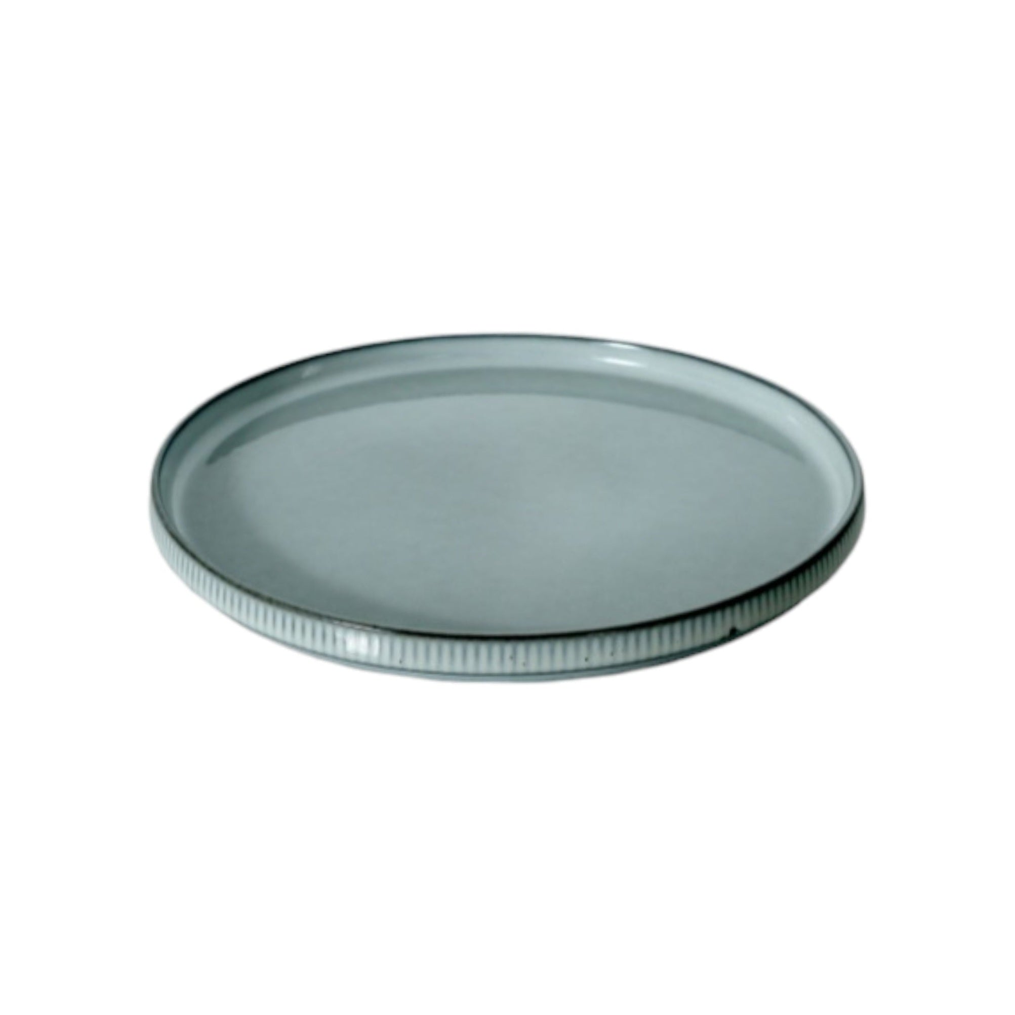 Ceramic Rib Side Plate Grey 19.5x2cm