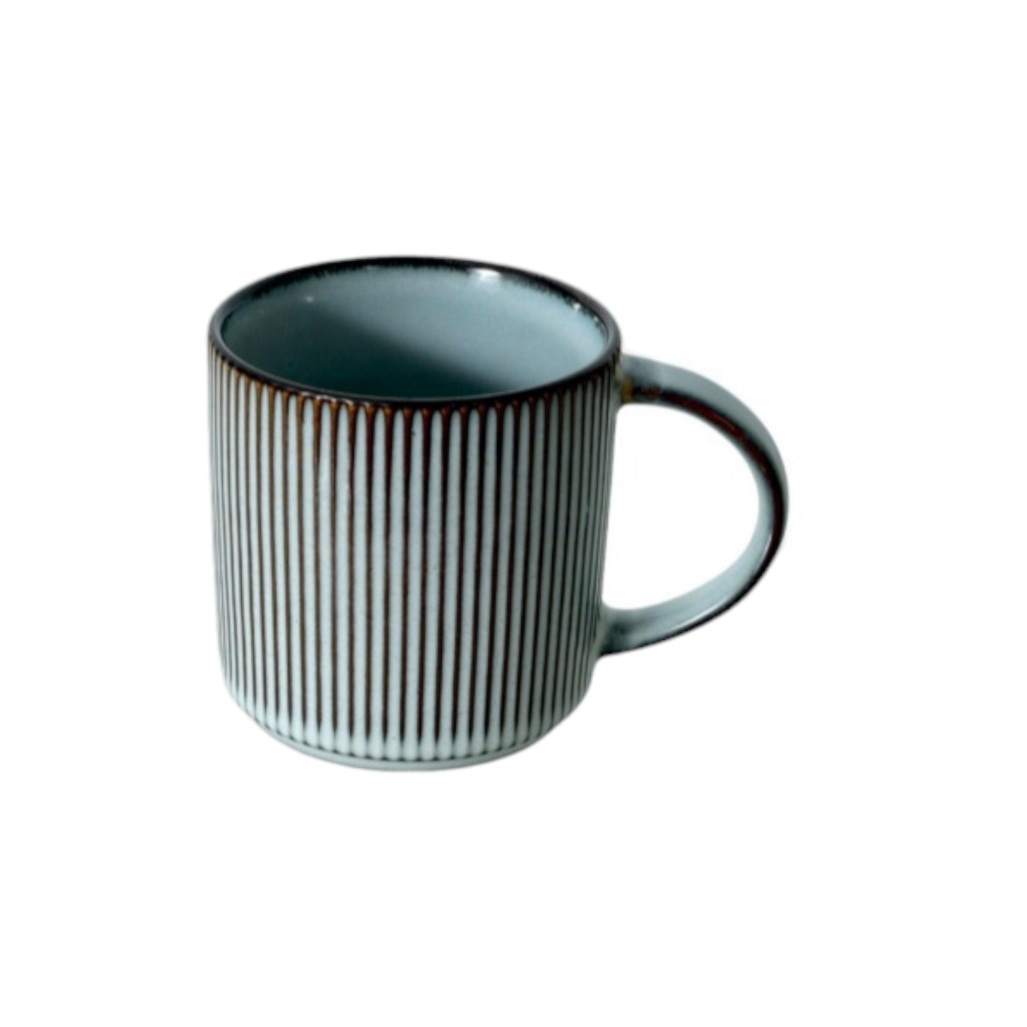Ceramic Rib Coffee Mug Grey 350ml