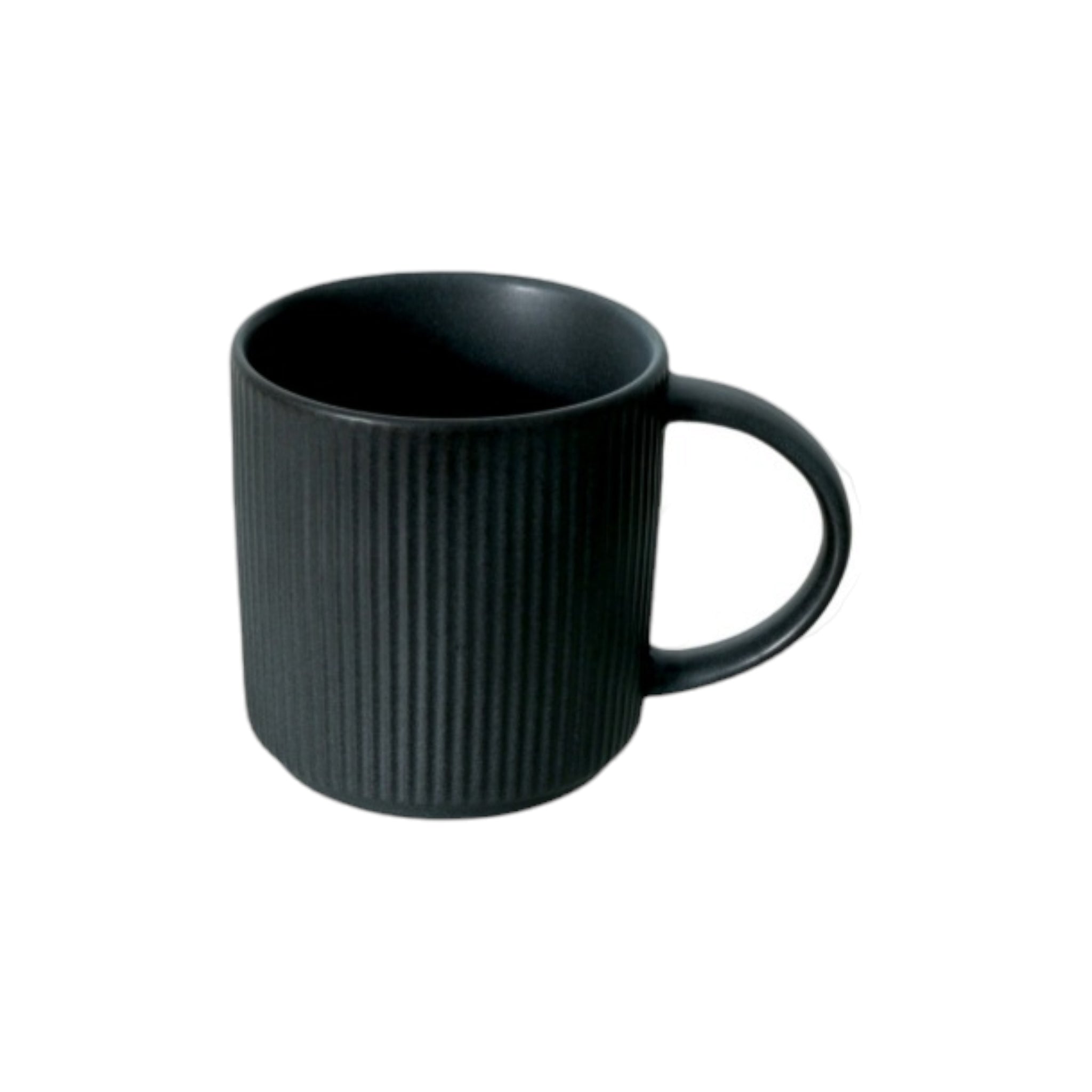 Ceramic Rib Coffee Mug Charcoal 350ml