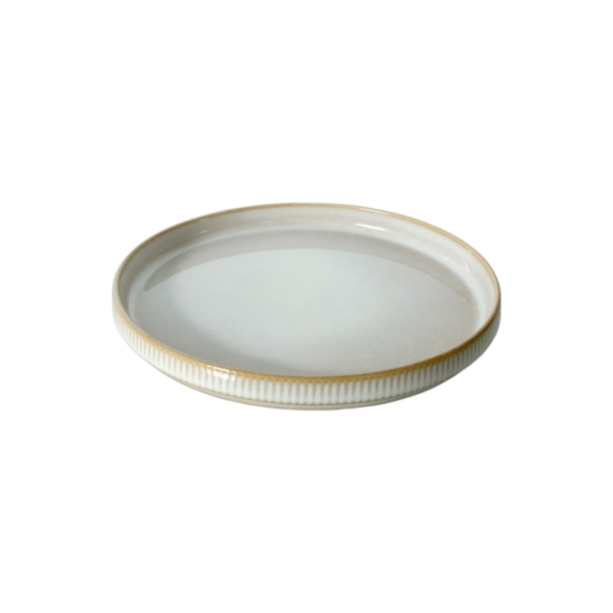 Ceramic Rib Side Plate Cream 20.4x2.2cm