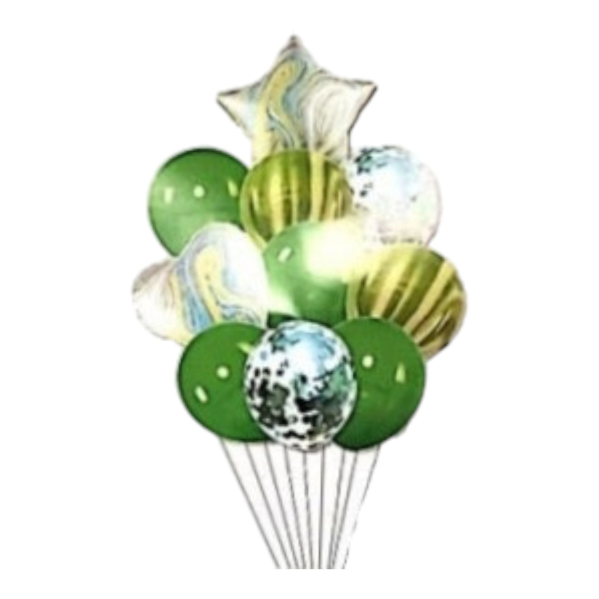 Party Star & Heart Latex Marble Balloon 10piece Set