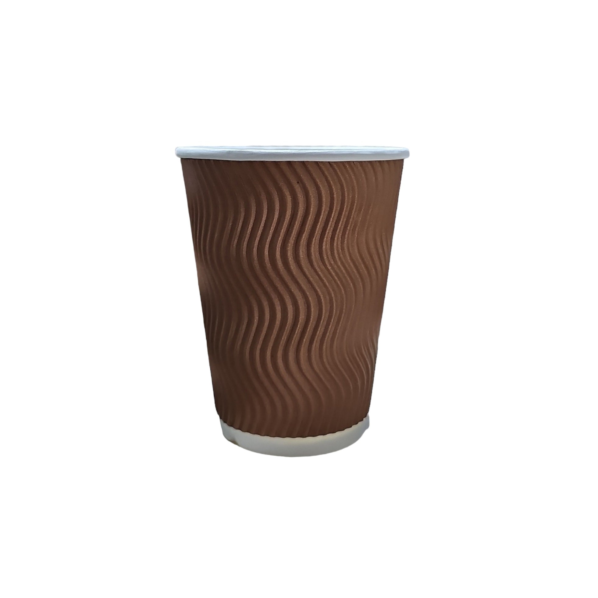 240ml Disposable Ripple Coffee Cup Brown 25pack