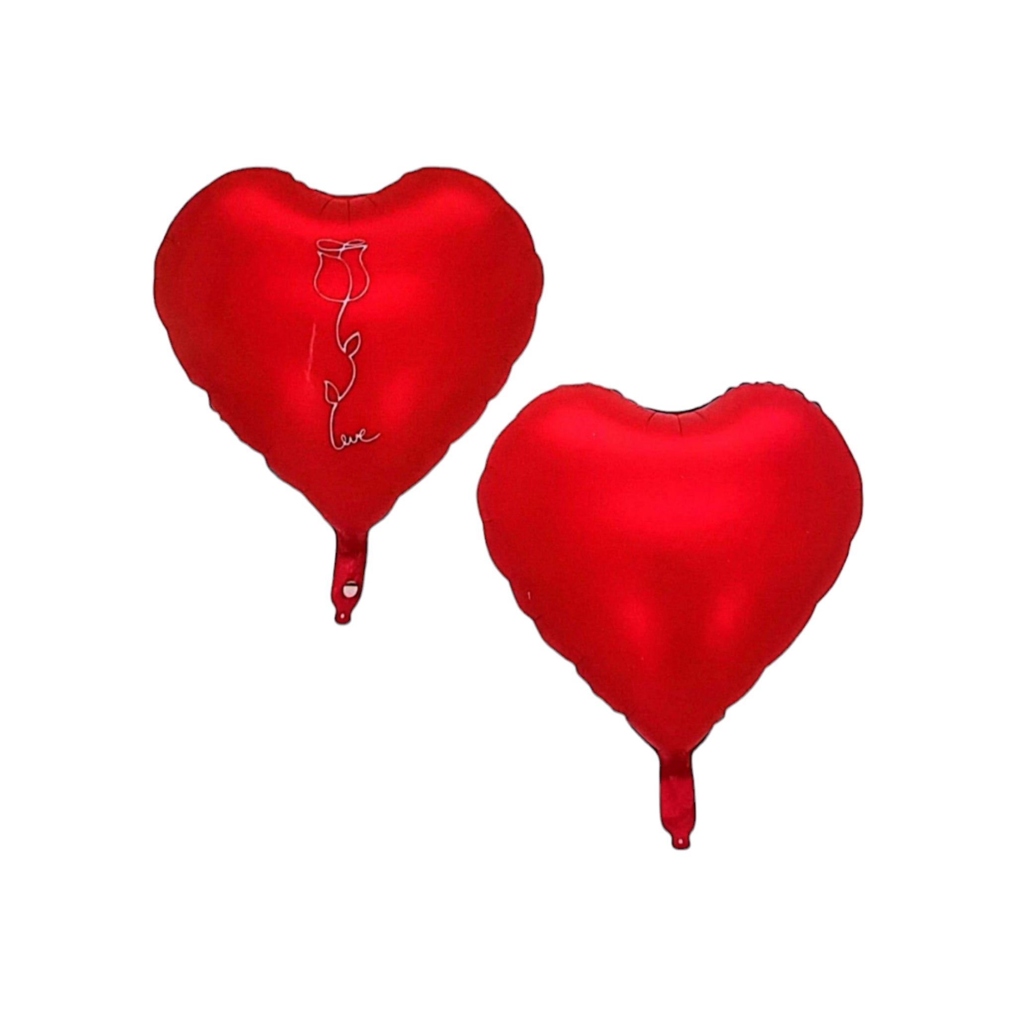 Heart Design Foil Balloon Red 18Inch Flower Print 1-Side