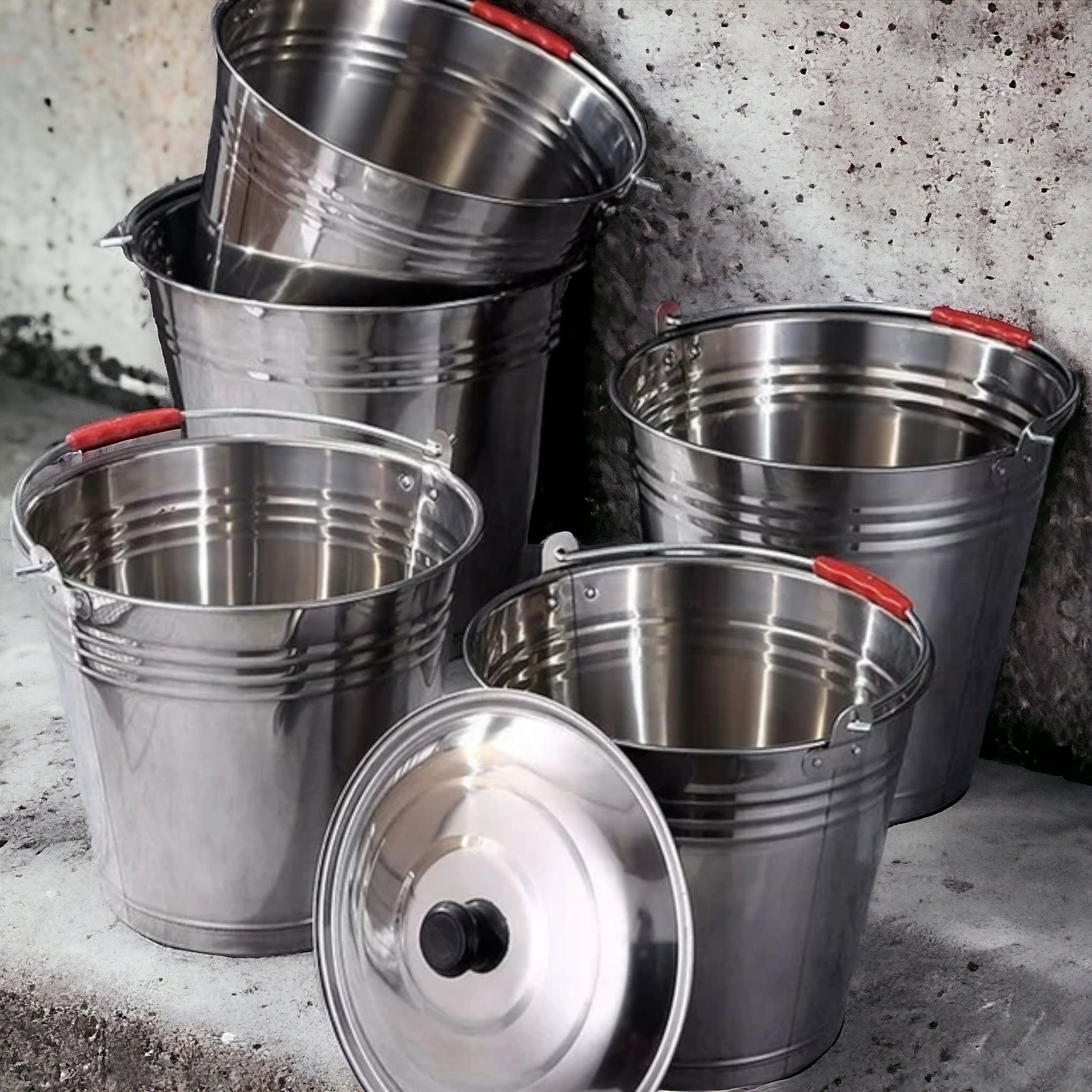 Stainless Steel Bucket with Lid