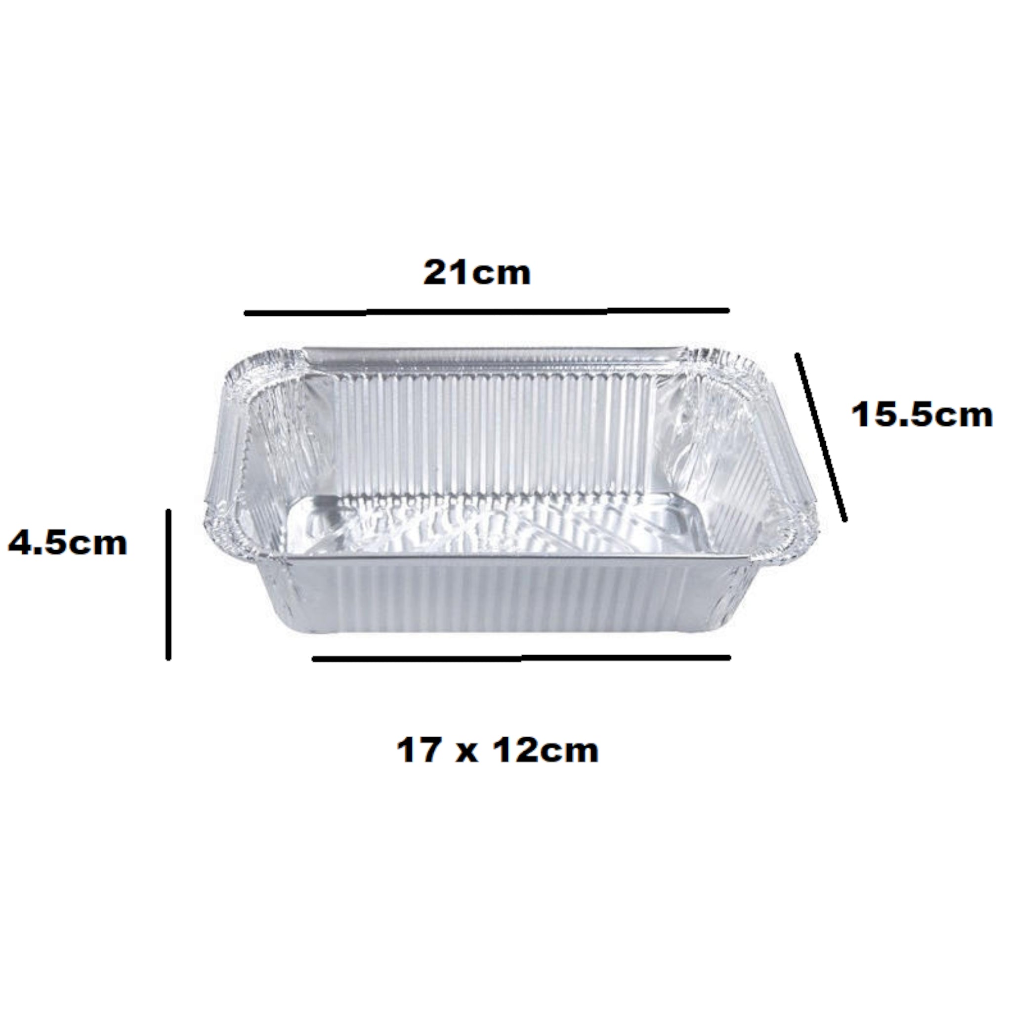 Aluminum Foil Takeaway Container Disposable 4153P with Poly PVC Card Lid B4153 1pc