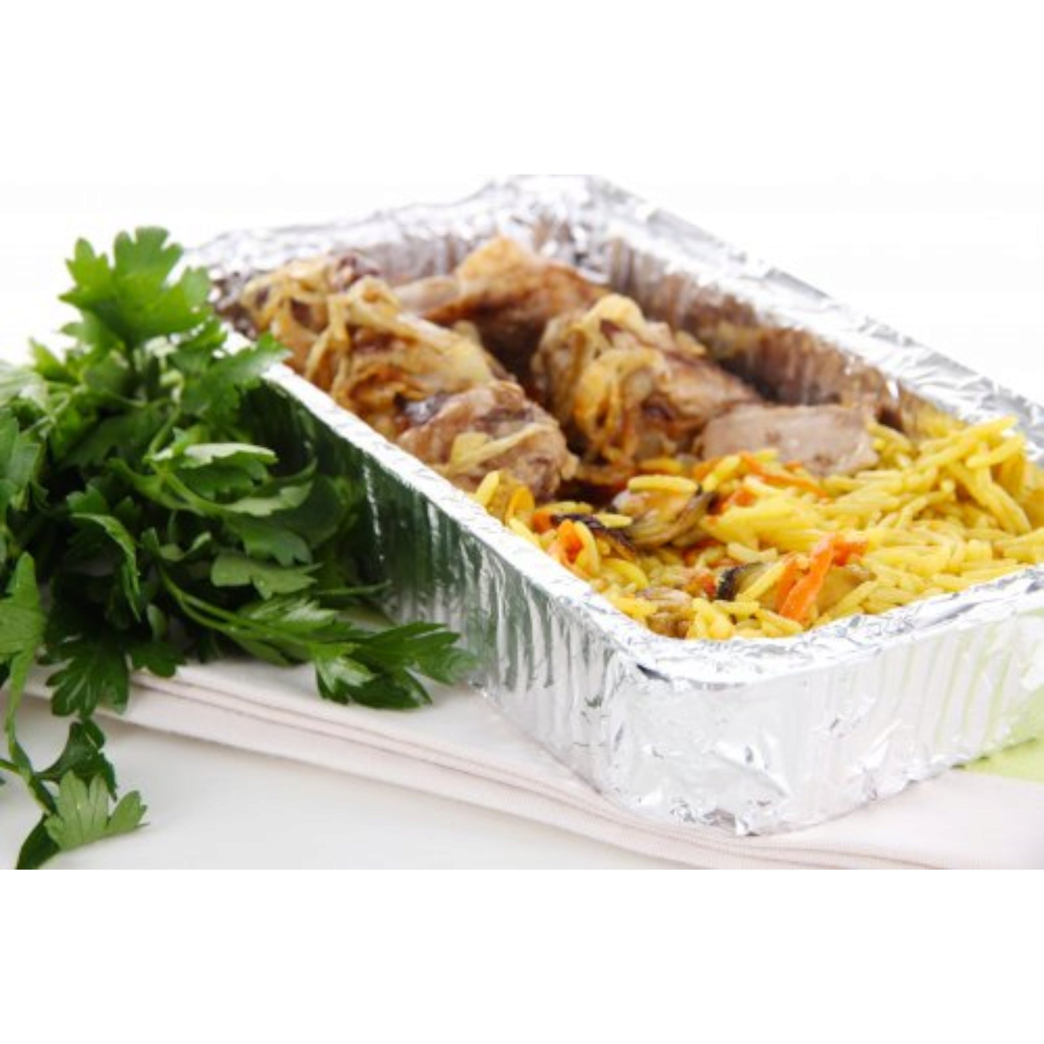 Aluminum Foil Takeaway Container Disposable 4153P with Poly PVC Card Lid B4153 1pc