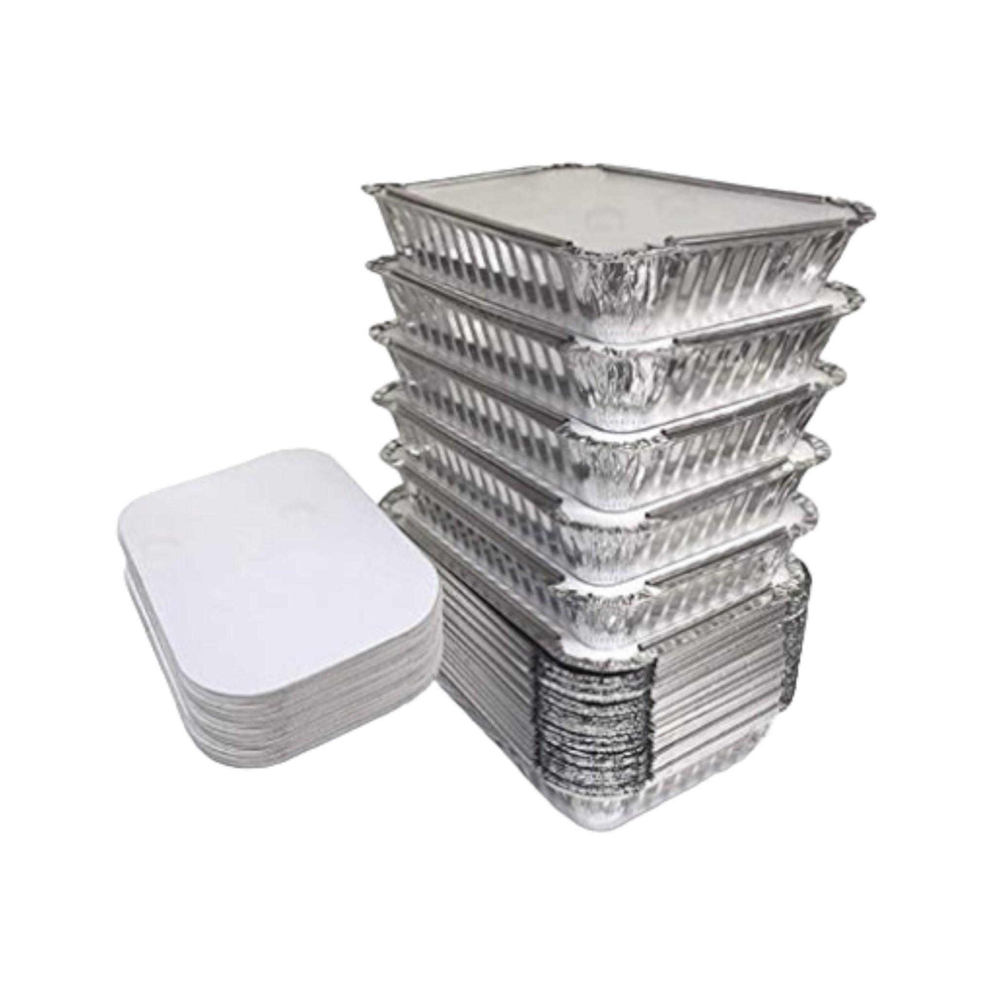 Aluminum Foil Takeaway Container Disposable 4153P with Poly PVC Card Lid B4153 1pc