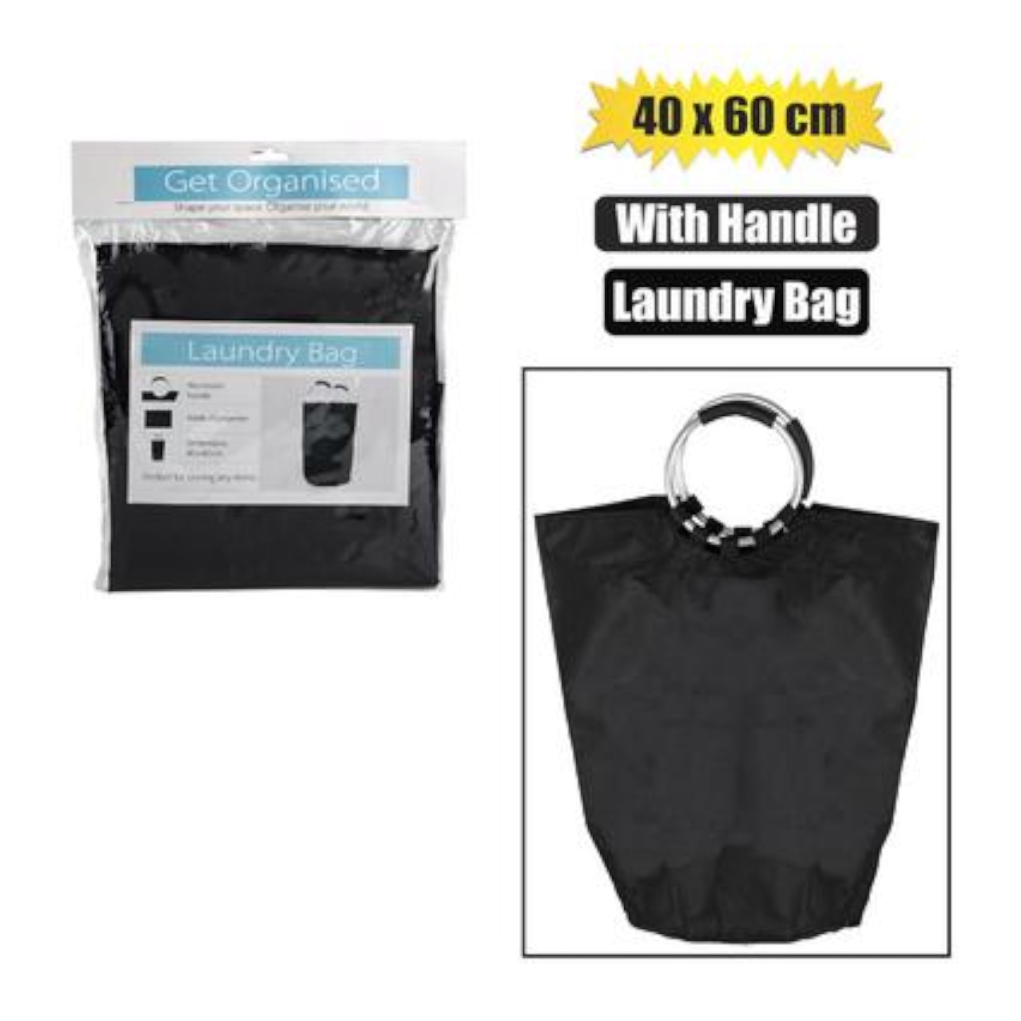 Classic Storage Laundry Bag with Aluminium Handle 40x60cm