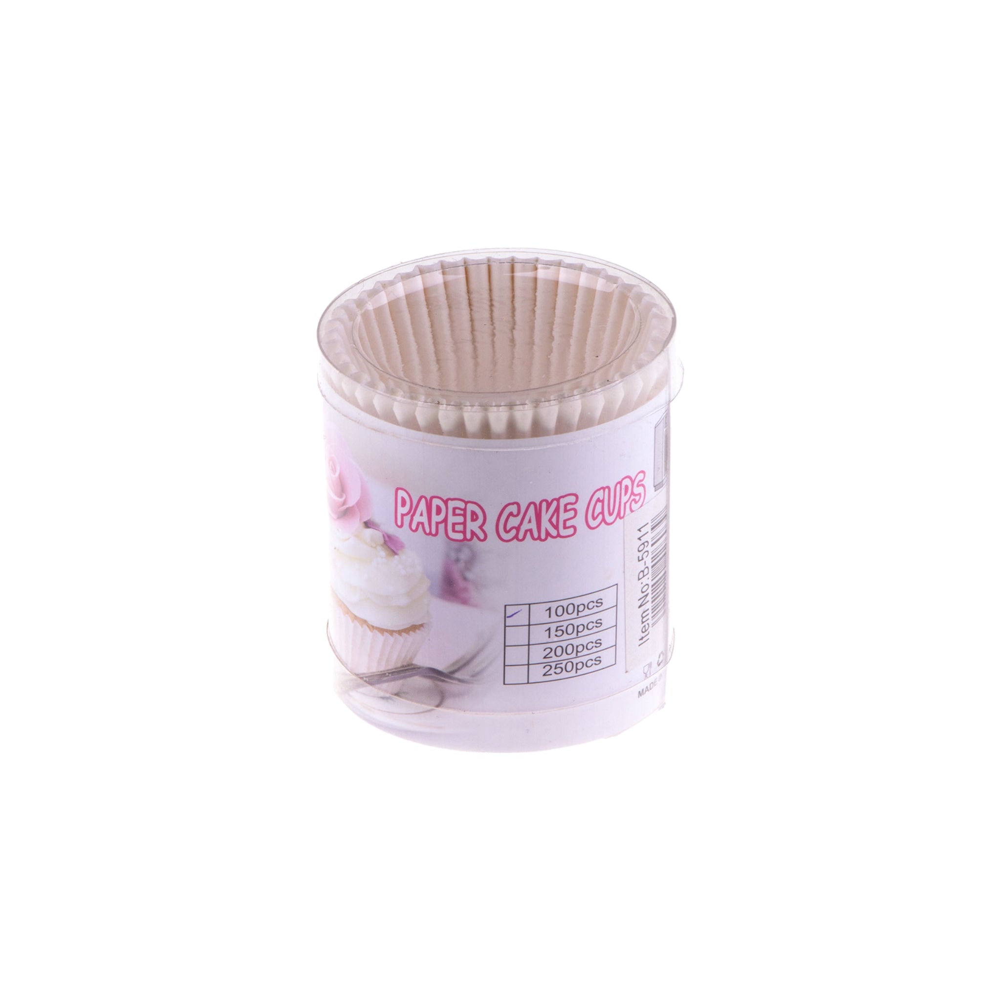 Baking Cupcake Paper Liners White 12cm with PVC Holder 12cm White