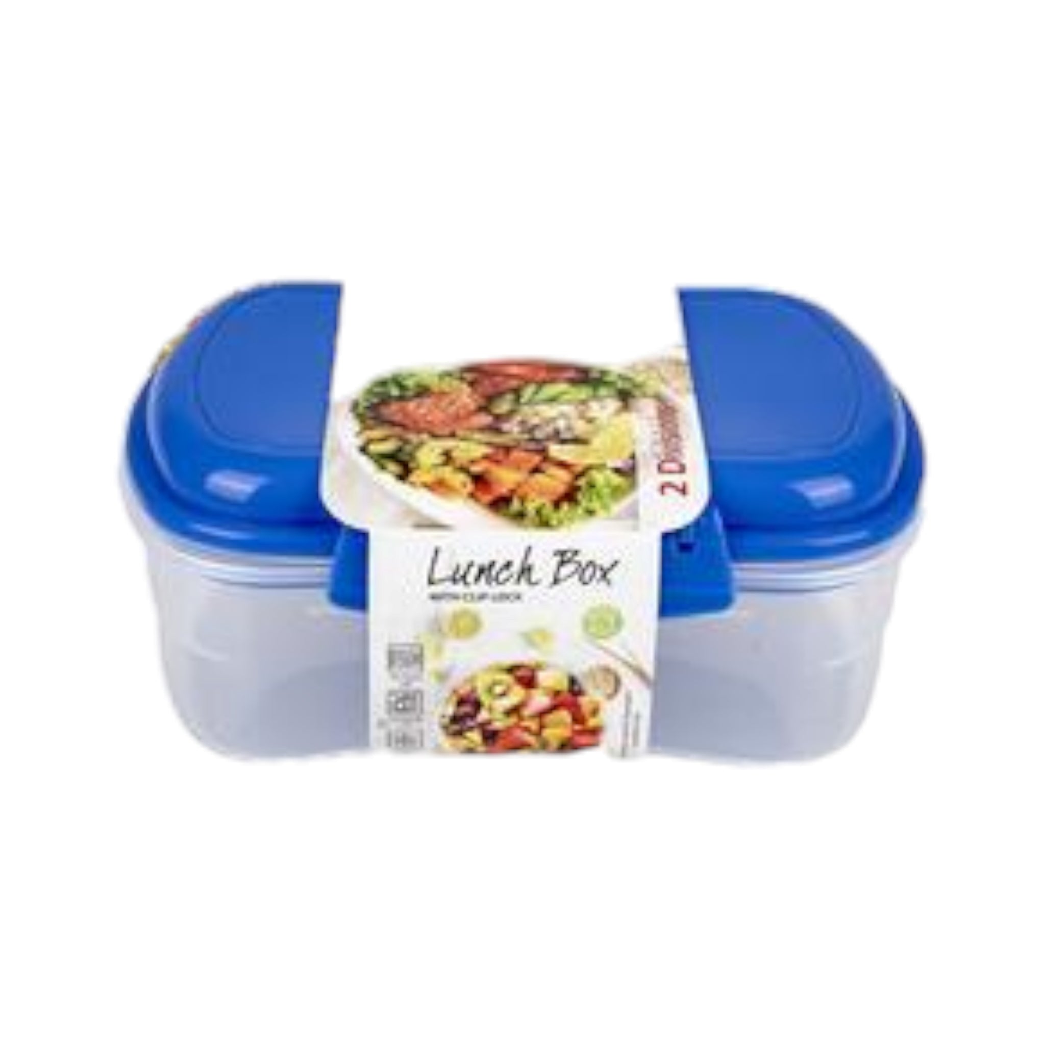 Lunch Box 2-Division with Clip Lock Lid 712ml