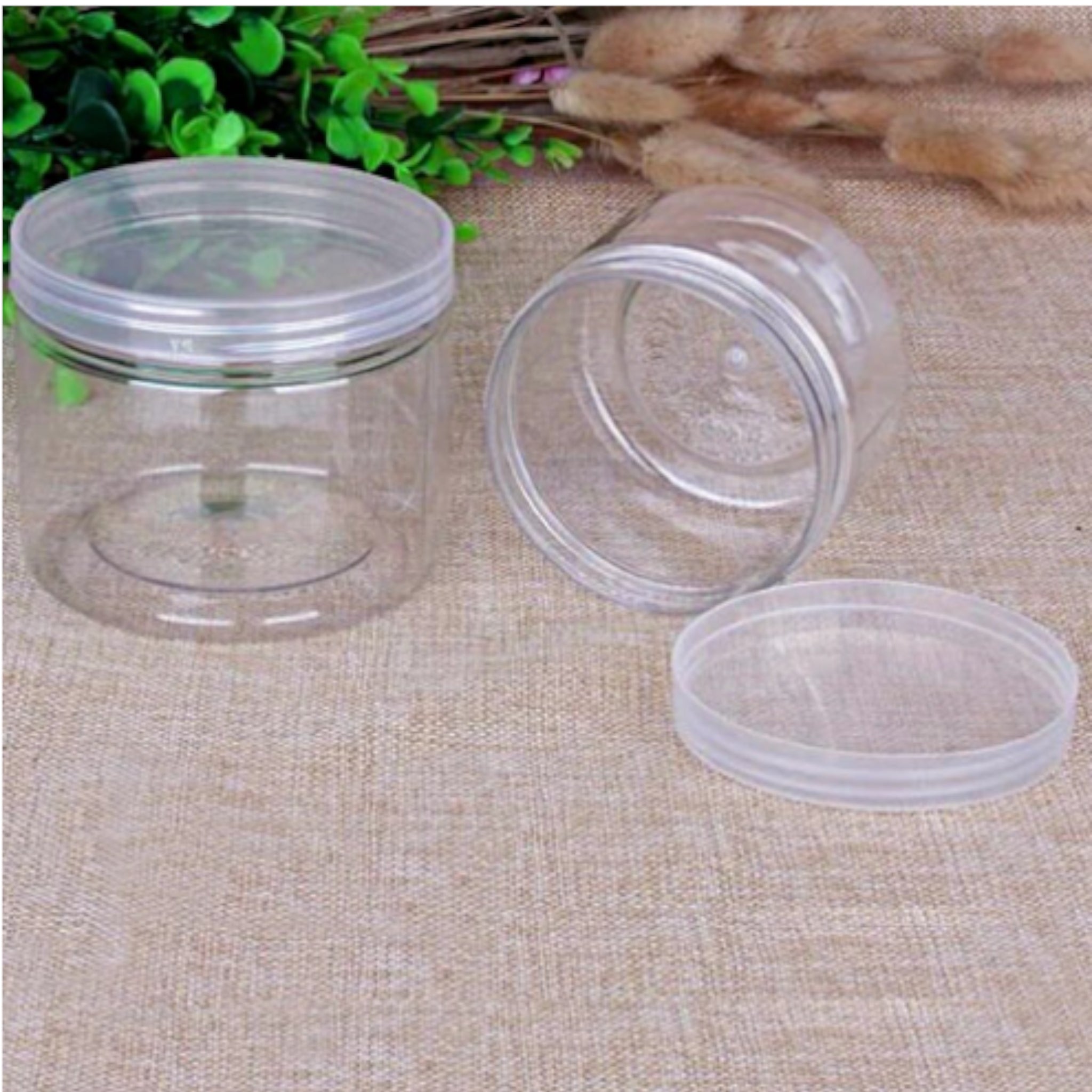 200ml PET Plastic Jar Bottle with Lid Transparent