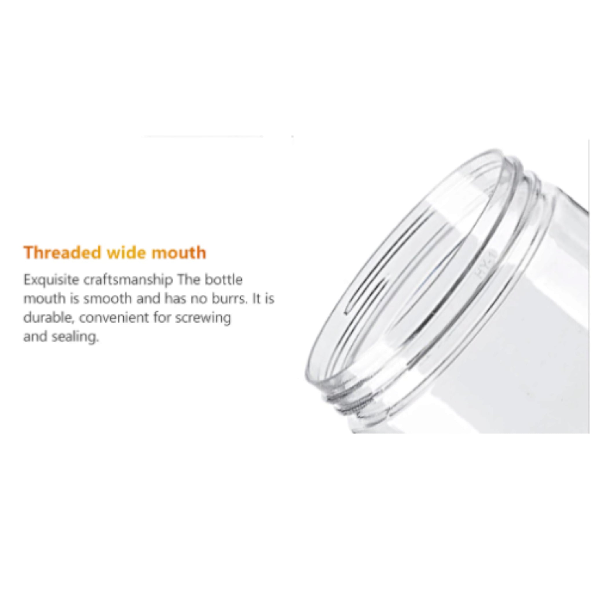250ml PET Plastic Jar Bottle with Lid Transparent