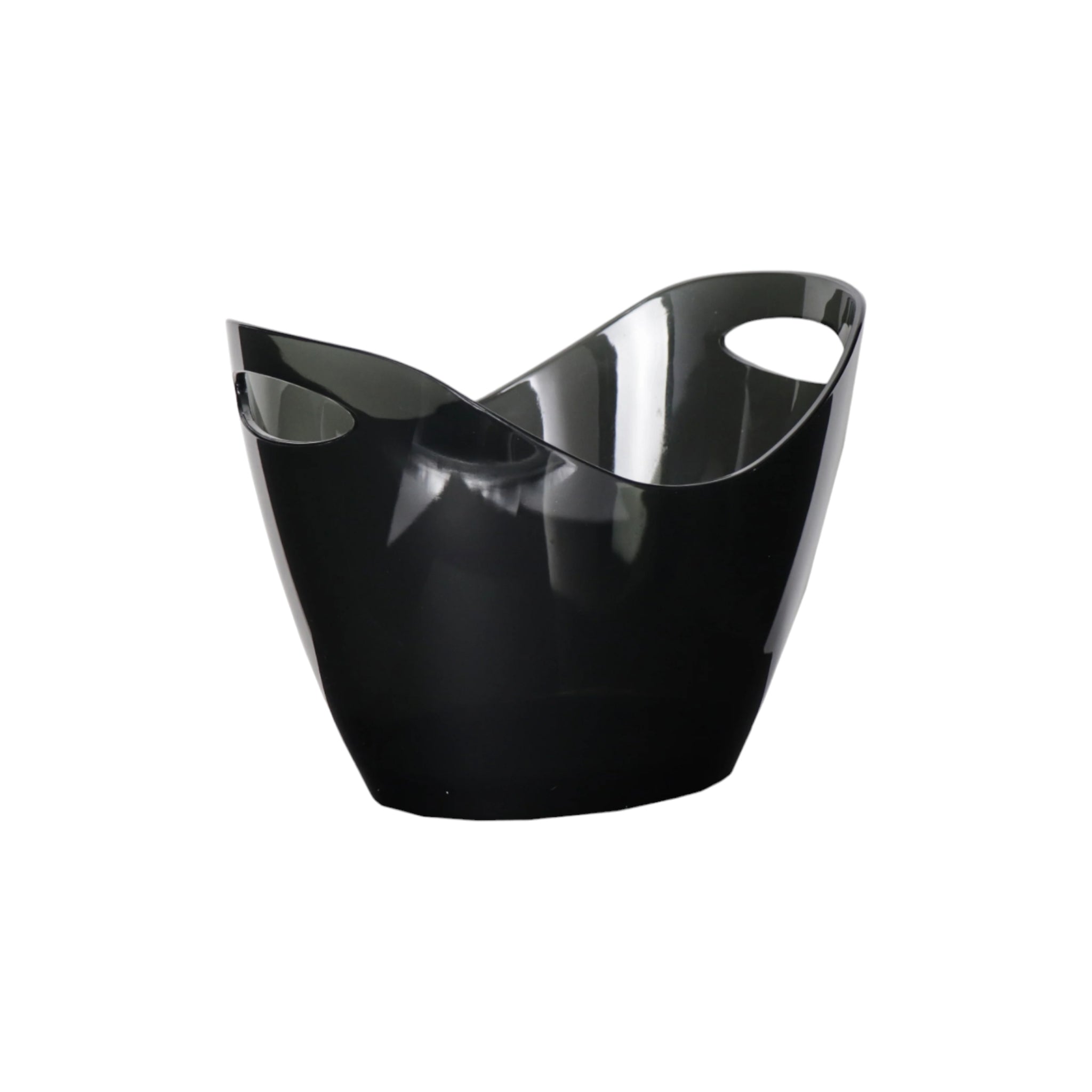 Bar Butler Acrylic Ice Bucket 4L Oval Shape Clear Black- Wine and Champagne Cooler 270x205x155mm 73145