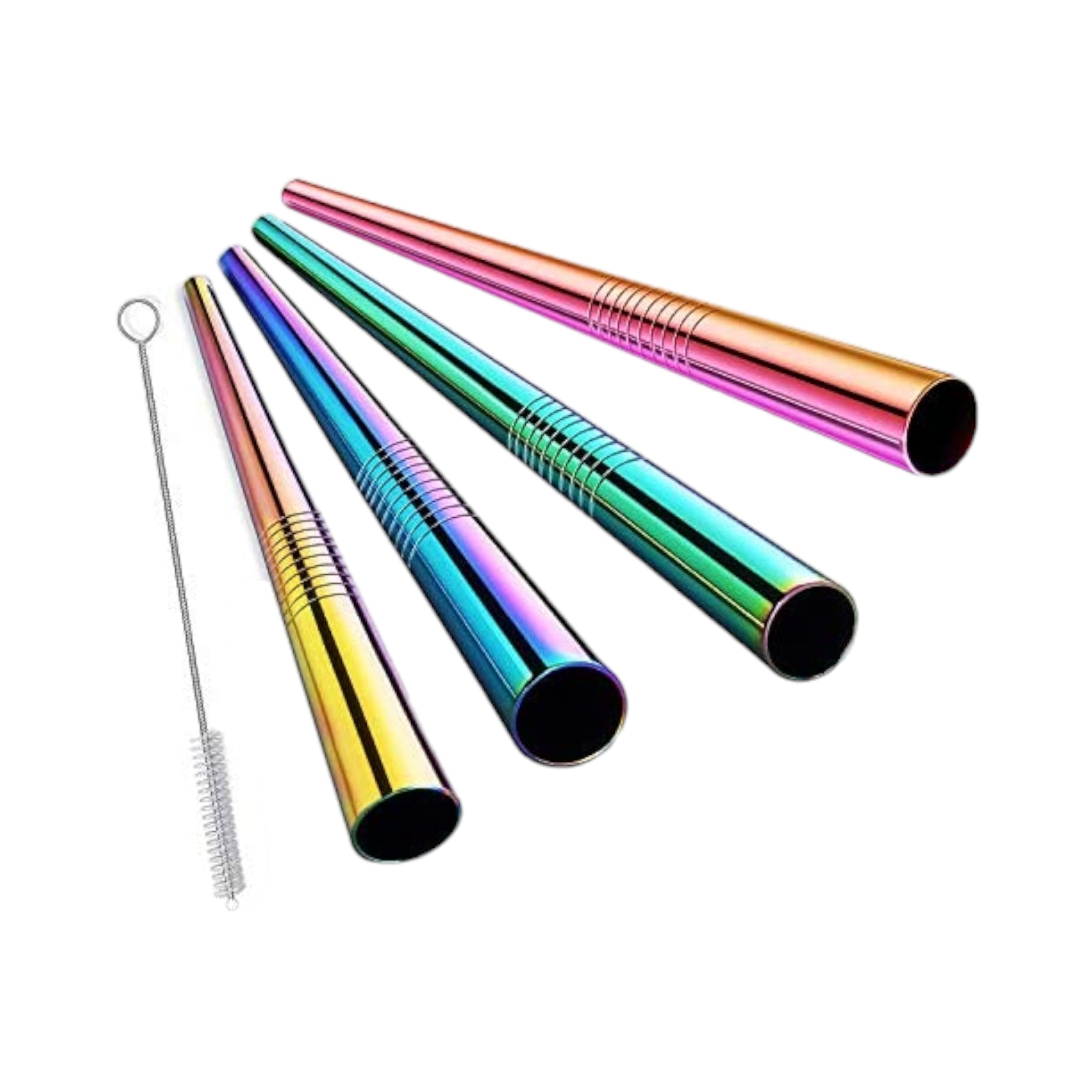 Stainless Steel Straws 7mmx22.5cm with Brush 11pack